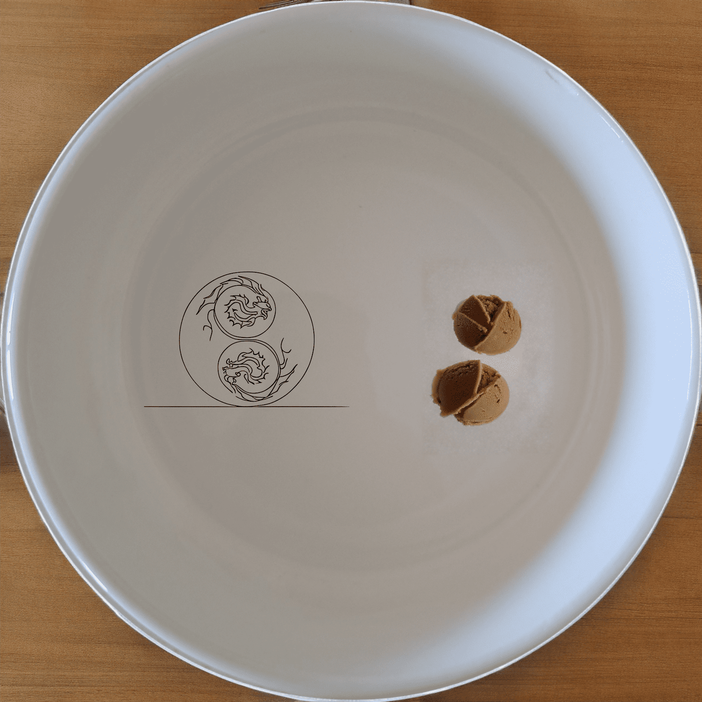 Yingyang Chinese Dragons Bowl Set of 4 - Range 3 is a beautifully crafted ceramic bowl set featuring intricate dragon designs.