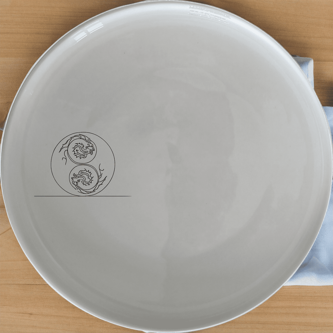 Yingyang Chinese Dragons Dinner Plate Set of 4 - Range 3 offers a unique design for elegant dining.