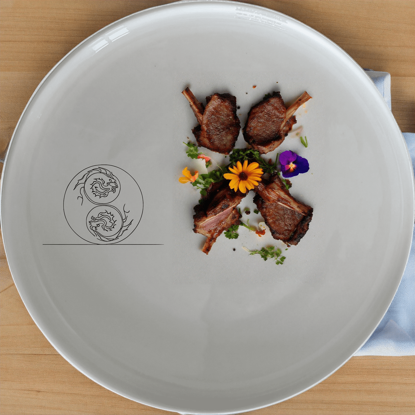 Yingyang Chinese Dragons Dinner Plate Set of 4 - Range 3 offers a unique design for elegant dining.