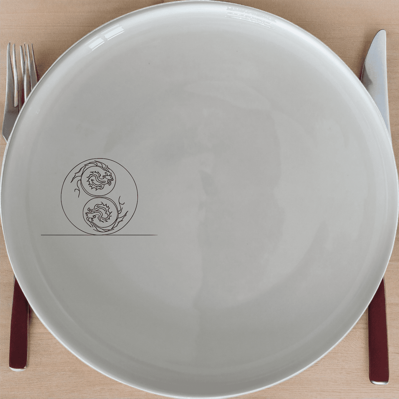 Yingyang Chinese Dragons Side Plate Set of 4 - Range 3 offers a unique and culturally rich design perfect for any dining table.