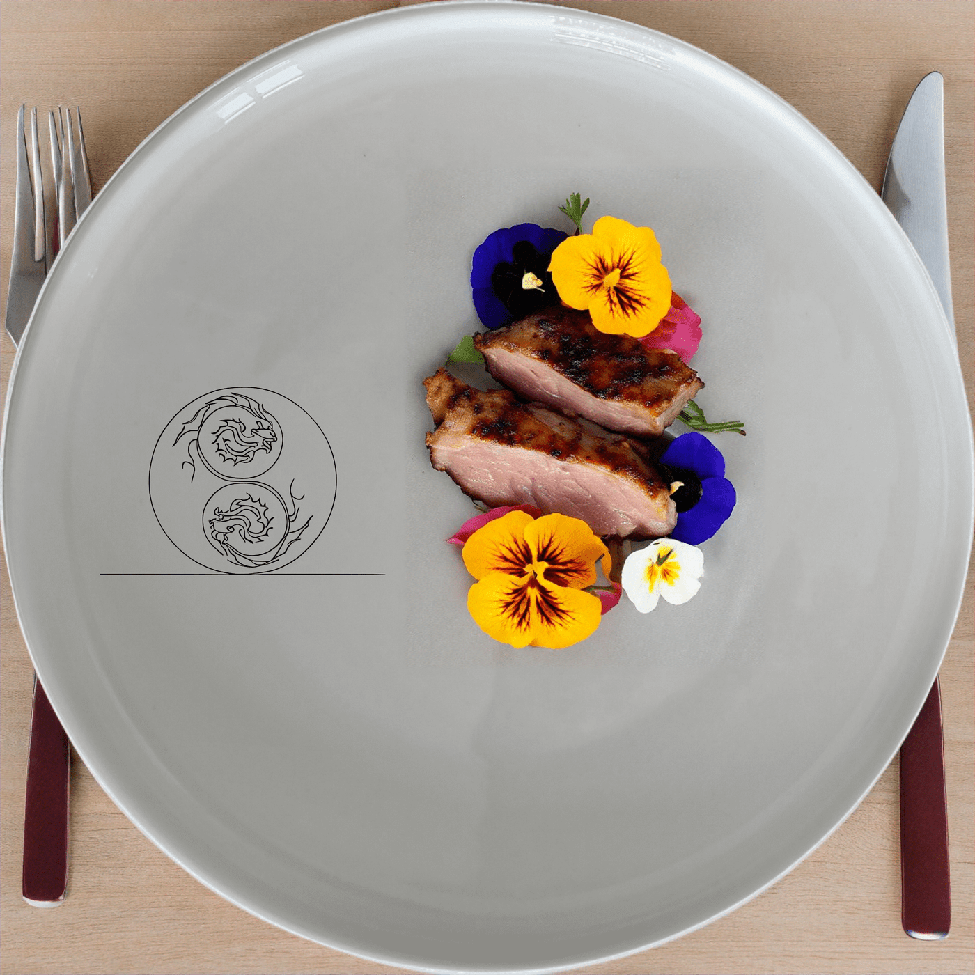 Yingyang Chinese Dragons Side Plate Set of 4 - Range 3 offers a unique and culturally rich design perfect for any dining table.