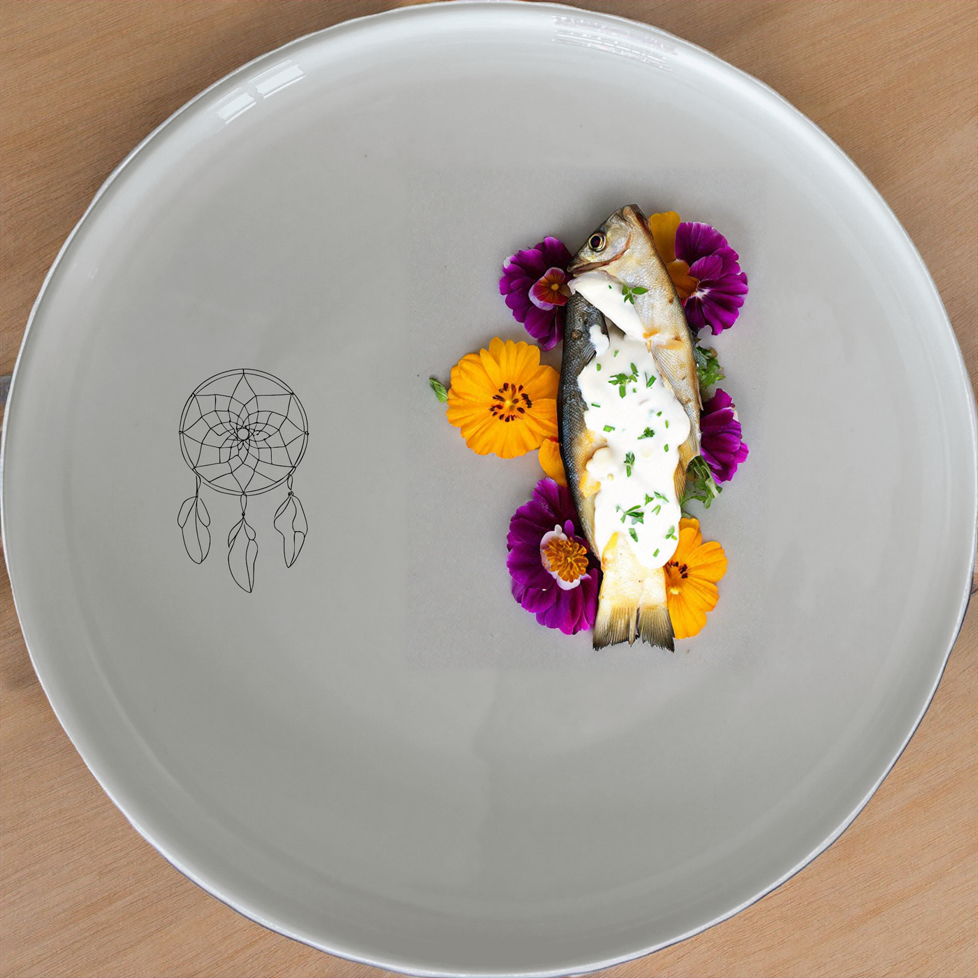 Dreamcatcher Feathers Side Plate Set of 4 - Range 1 adds a touch of spirituality to your dining table.