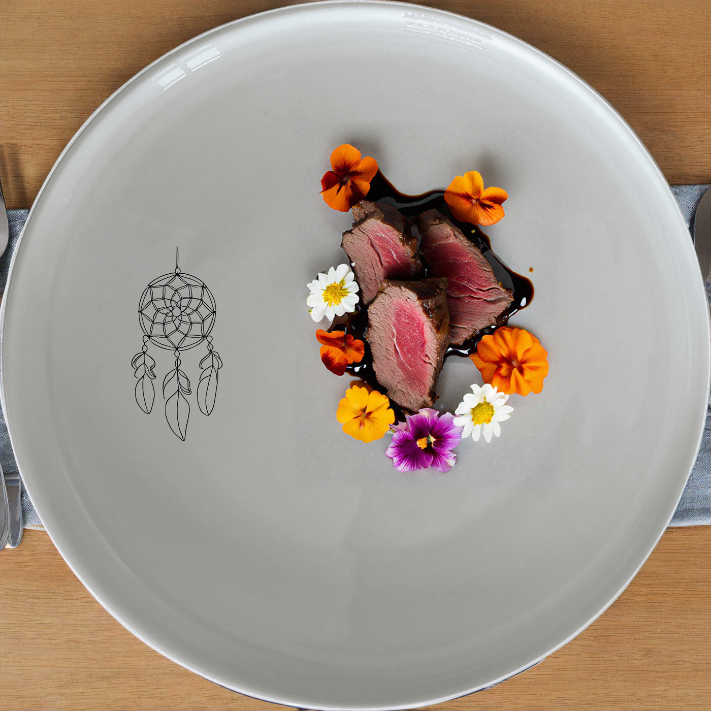 Dreamcatcher Feather Side Plate Set of 4 - Range 2 is a stylish and elegant addition to any dining table.