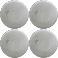 Victorian Woman Umbrella Dinner Plate Set of 4 - Range 1 is a stylish and elegant dinner plate set featuring a beautiful Victorian woman with an umbrella design.