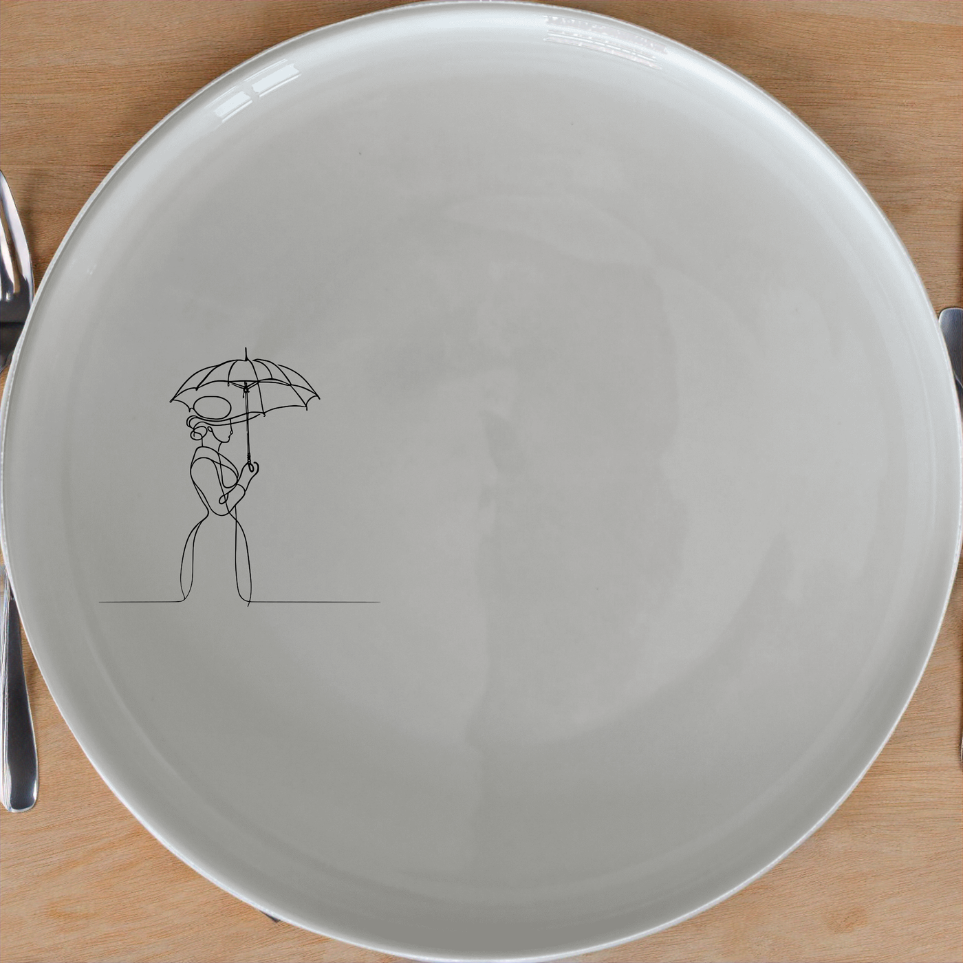 Victorian Woman Umbrella Side Plate Set of 4 - Range 1 adds a touch of elegance to any dining table.