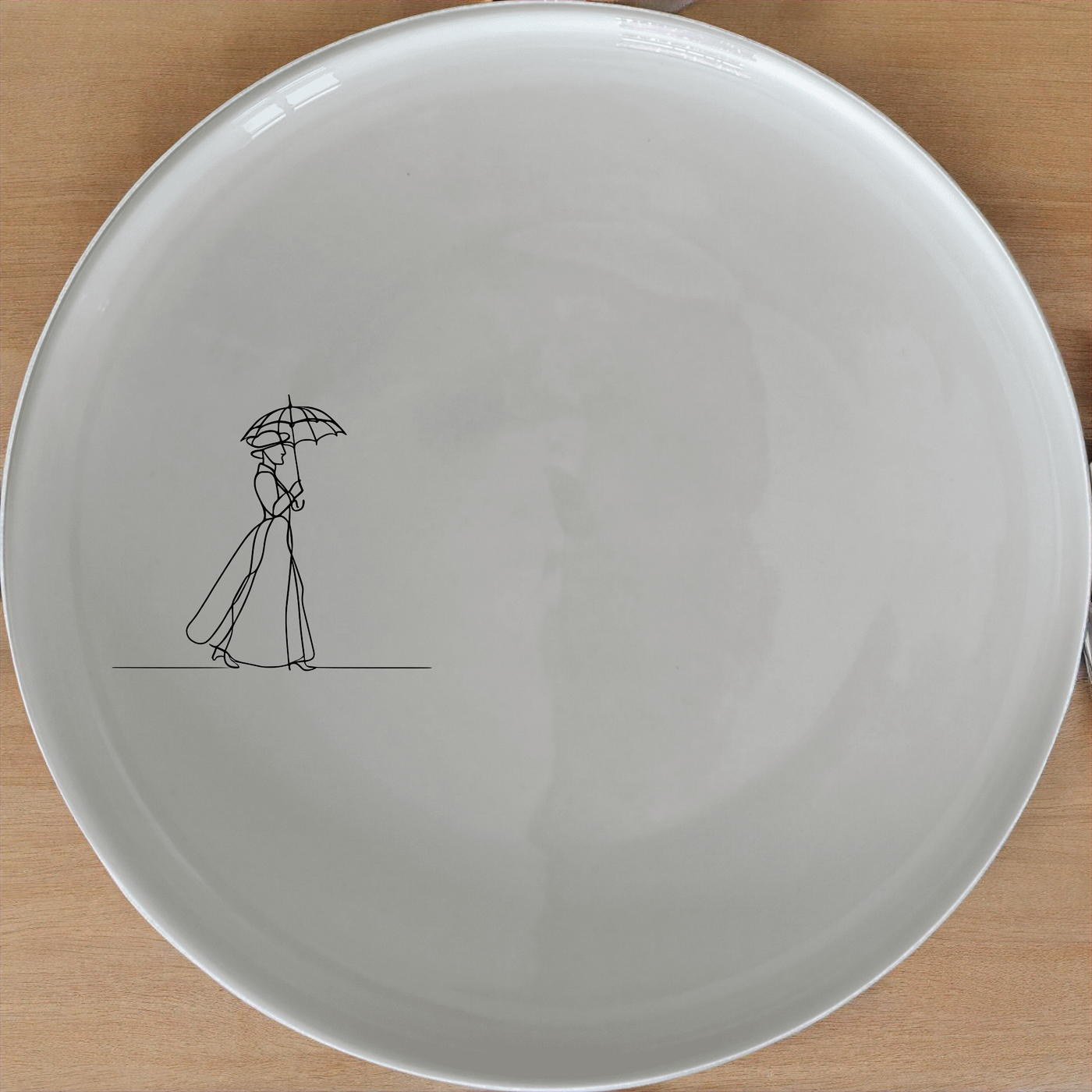 Victorian Woman Umbrella Side Plate Set of 4 - Range 2 offers elegant, timeless design perfect for any dining table.