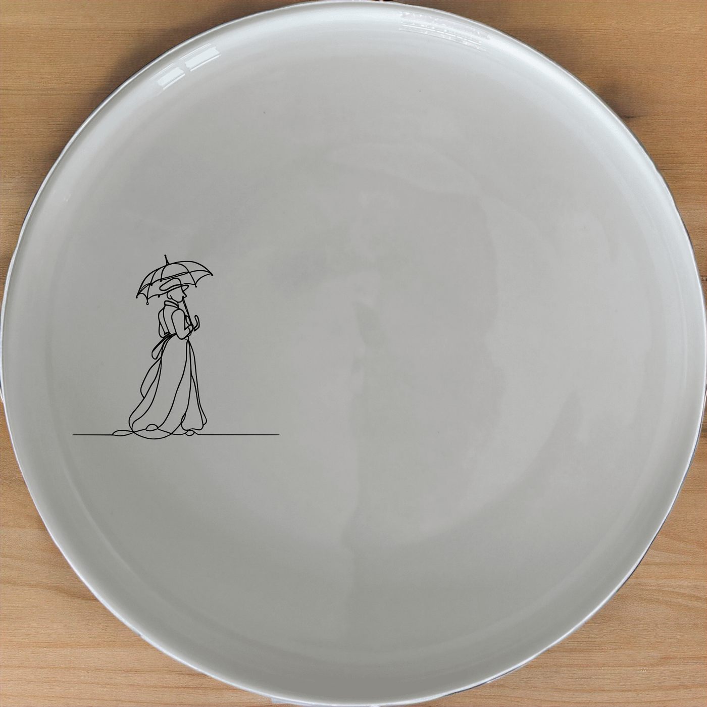 Victorian Woman Umbrella Side Plate Set of 4 - Range 3 adds elegance to your dining table with its timeless design.