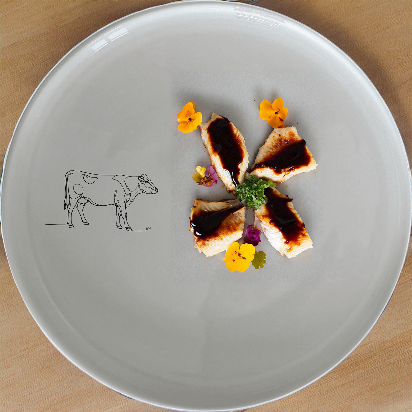 The Abstract Farm Cow Dinner Set of 12 brings a unique farm-inspired touch to your dining experience with elegant, minimalist design.