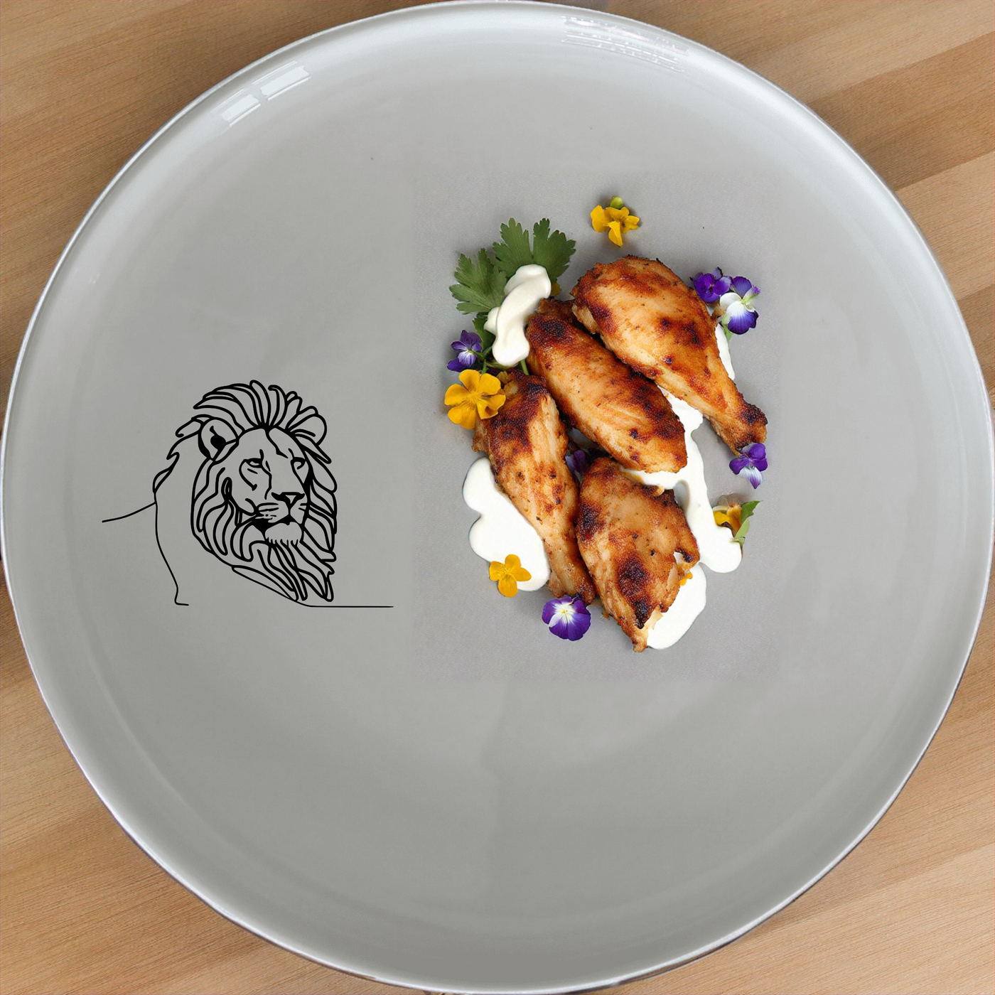 African Lion Dinnerware Set of 12 - Range 2 is a stylish and modern dinnerware set that brings the wild to your dining table. This set includes four dinner plates, four side plates, and four bowls, each featuring a sleek lion silhouette design.