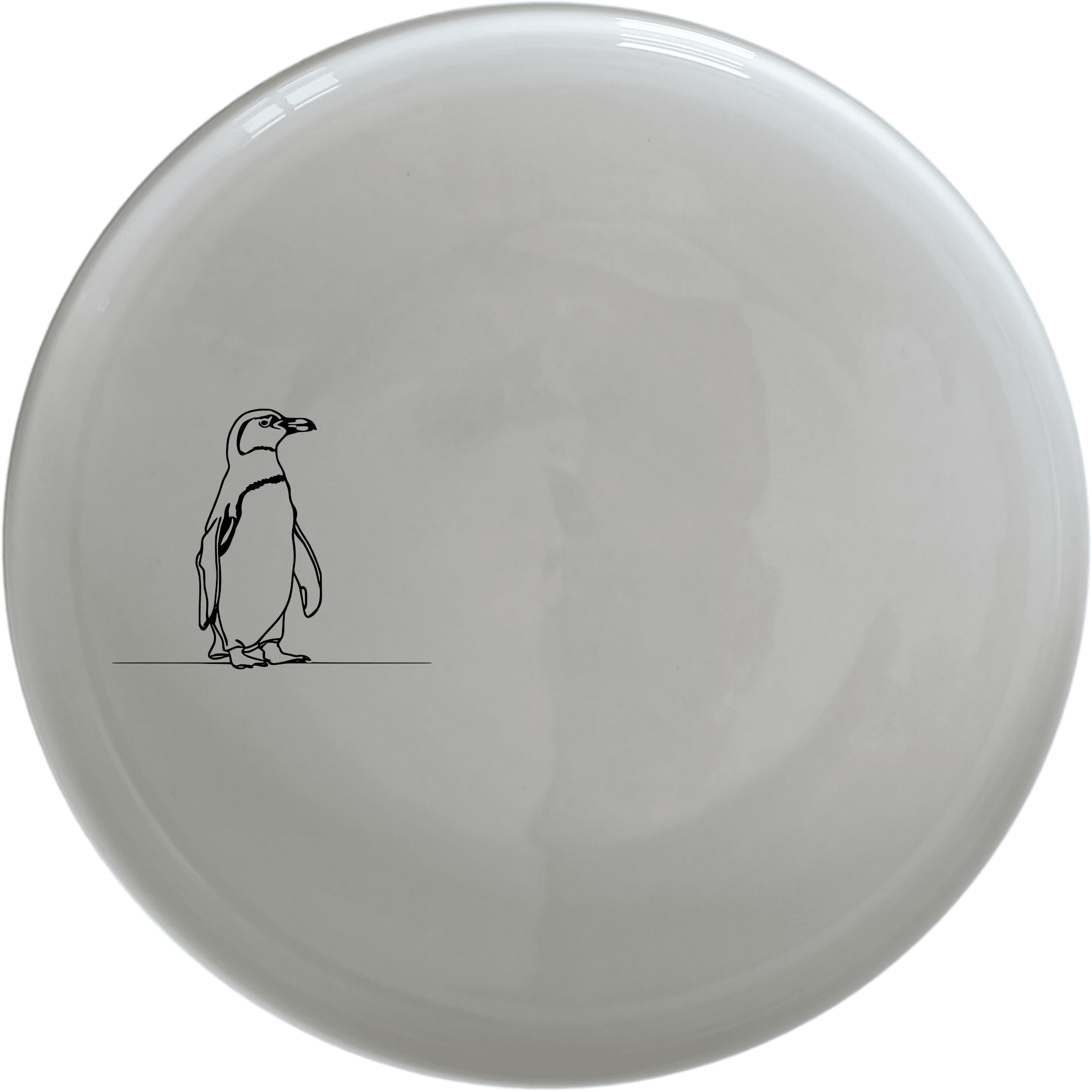 African Penguin Dinnerware Set of 12 - Range 3 features minimalist penguin designs on white ceramic plates, bowls, and side plates for a chic and modern dining experience.