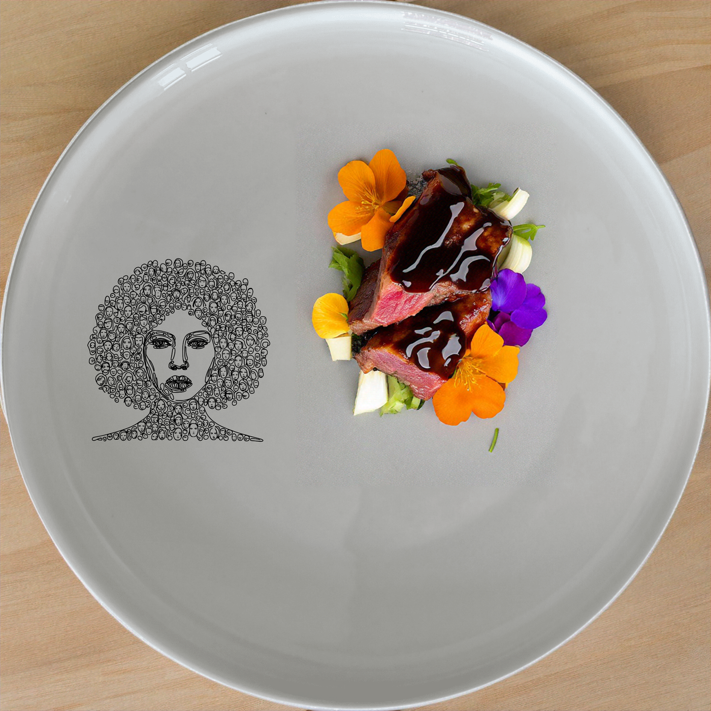 African Faces Dinner Set of 12 - Range 1 brings a unique artistic touch to your dining experience with intricate face designs.