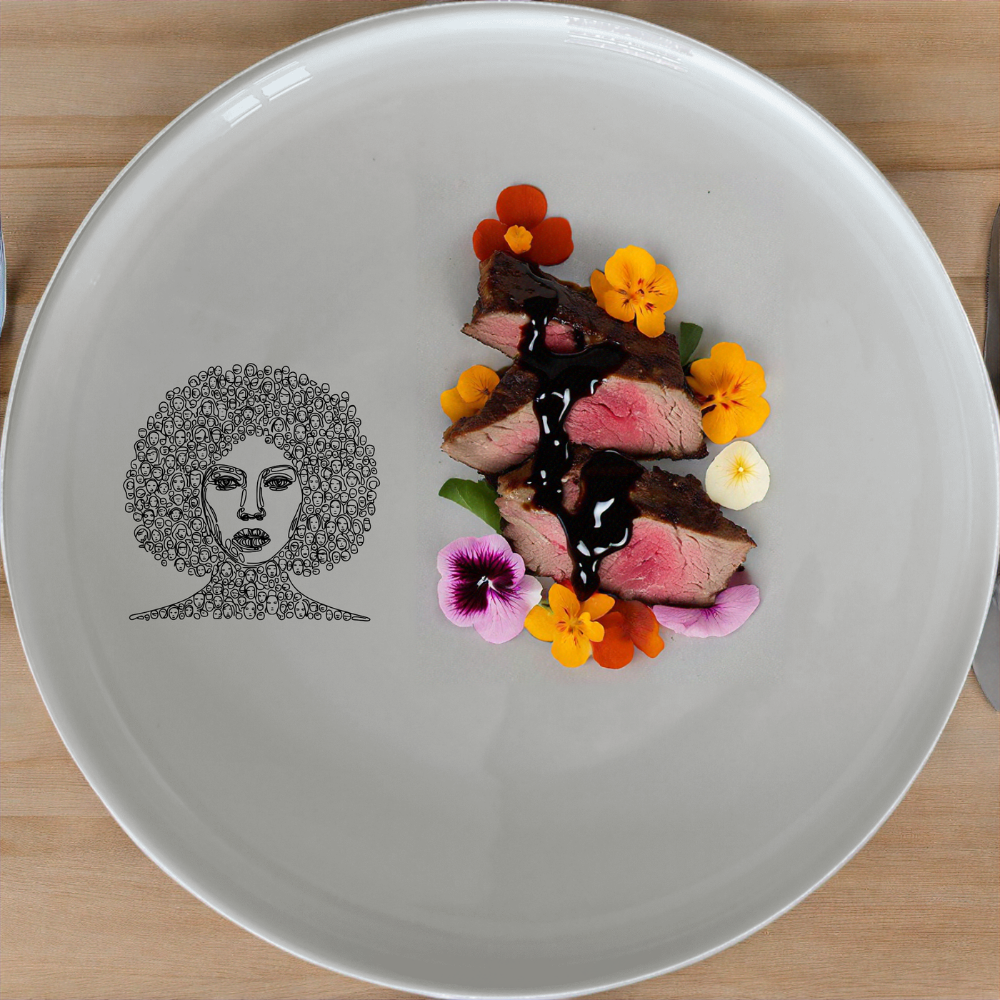 African Faces Side Plate Set of 4 - Range 1 brings vibrant artistry to your table, perfect for modern home decor.