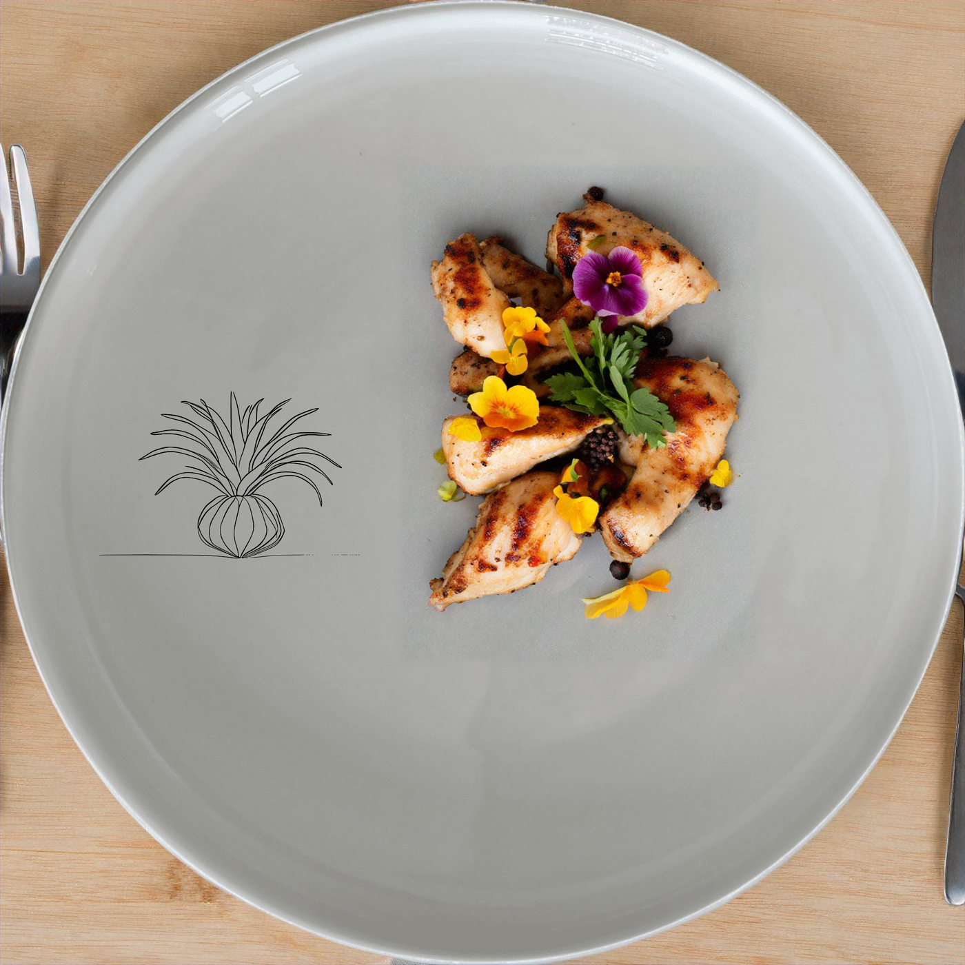 Air Plants Dinnerware Set of 12 - Range 1 is a stylish and modern dinnerware set that adds a touch of nature to your dining experience.