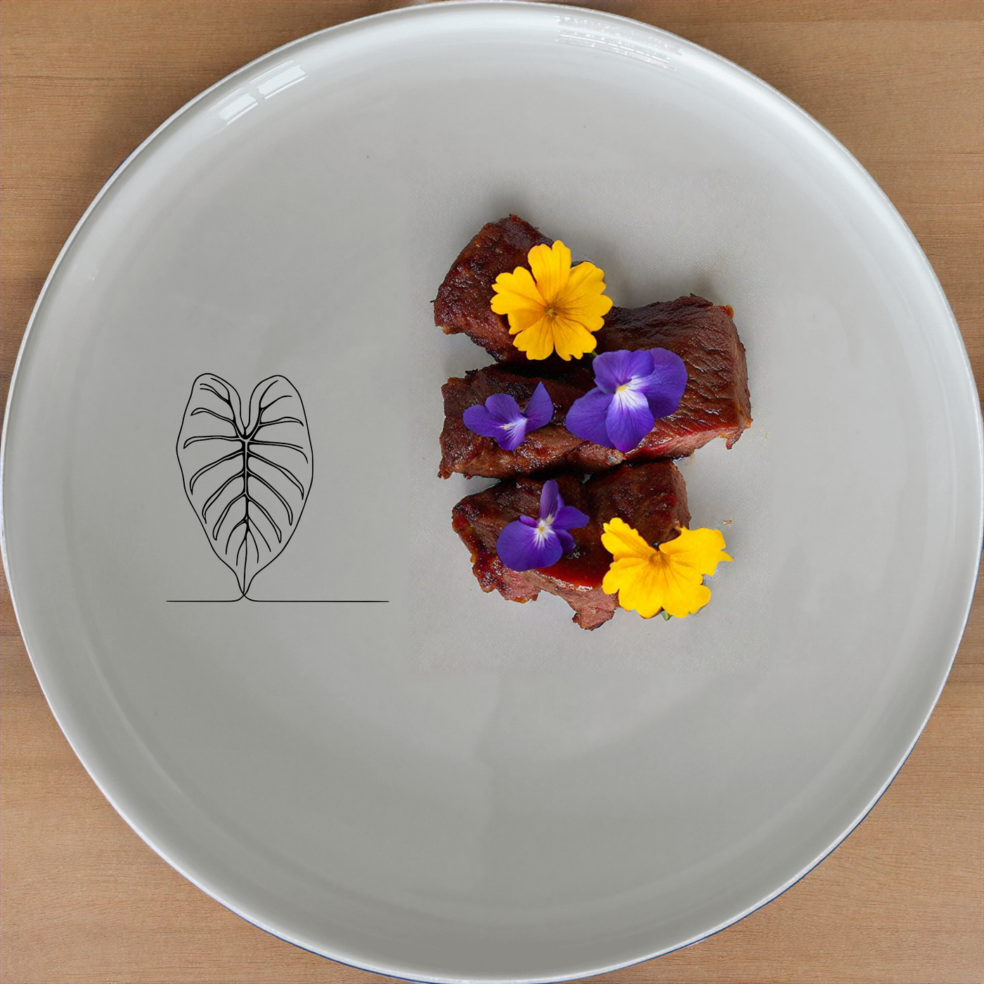 Alocasia Leaf Dinnerware Set of 12 - Range 3 is a stylish and versatile set perfect for any dining occasion. This set includes dinner plates, side plates, and bowls, all featuring a minimalist design with an elegant leaf motif.