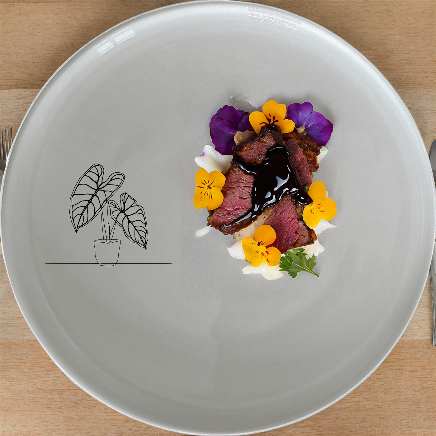 Alocasia Zebrina Dinnerware Set of 12 - Range 1 is a stylish and modern dinnerware set featuring elegant designs perfect for any dining occasion.