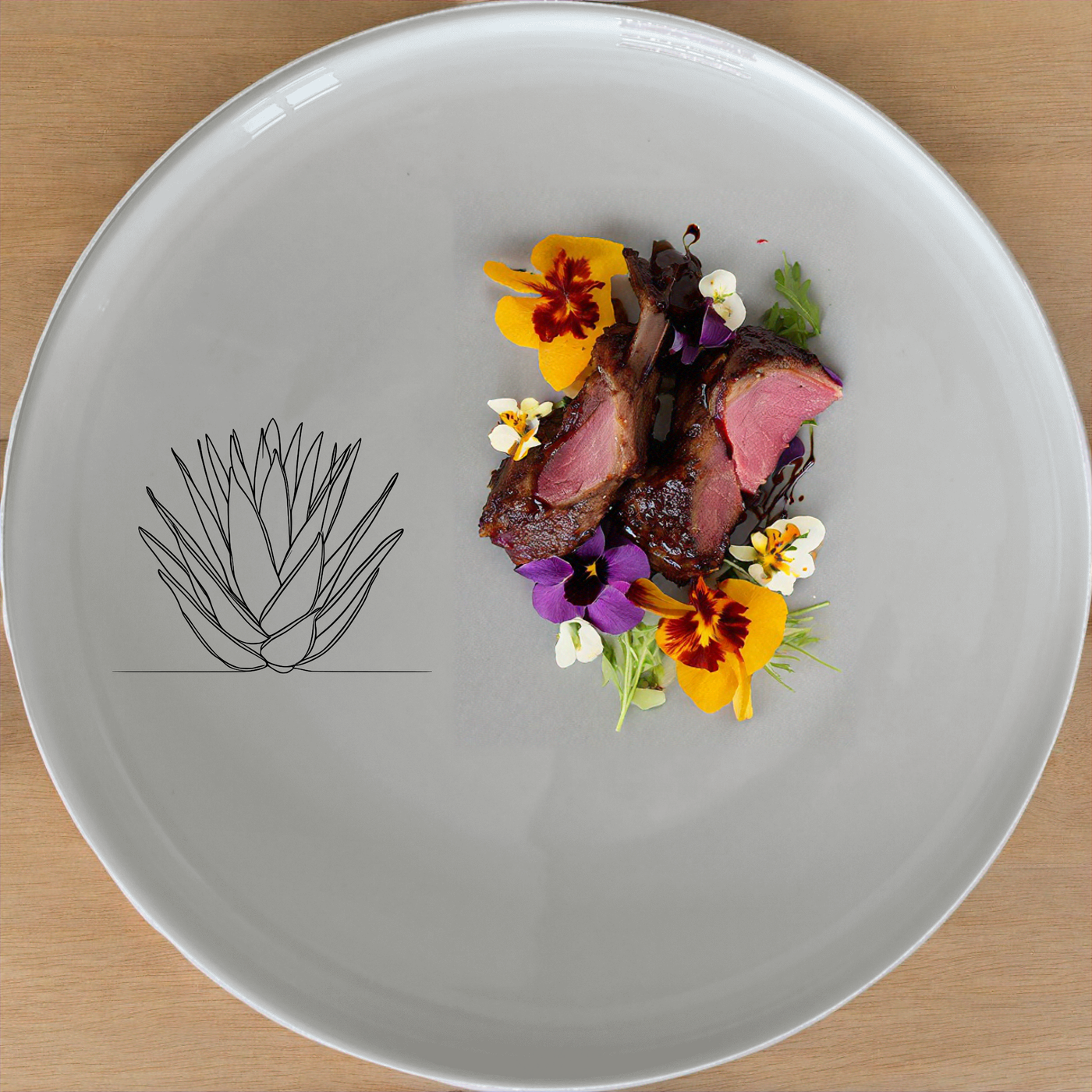 The Aloe Ferox Flower Spike Dinnerware Set of 12 - Range 4 features elegant designs perfect for any dining occasion.