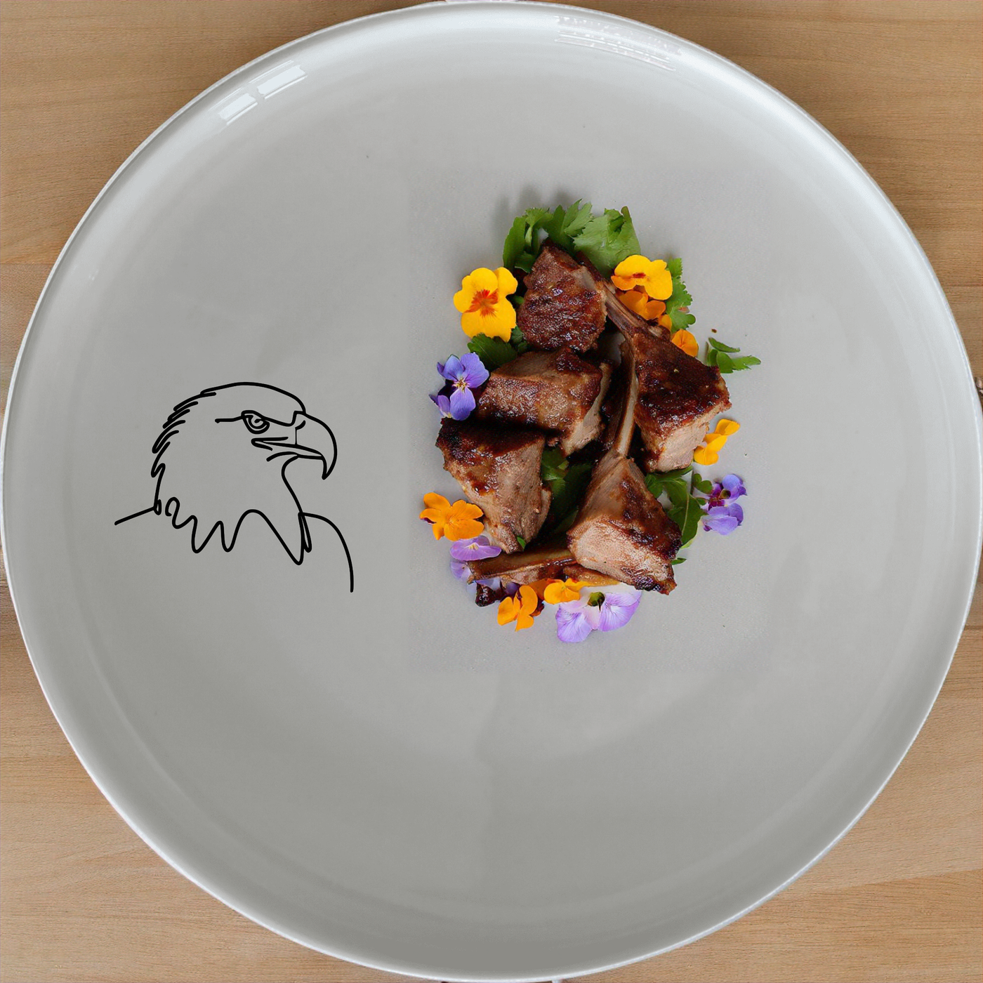 The American Bald Eagle Dinnerware Set of 12 - Range 1 features a striking eagle design on each piece, perfect for any patriotic or nature-themed collection.