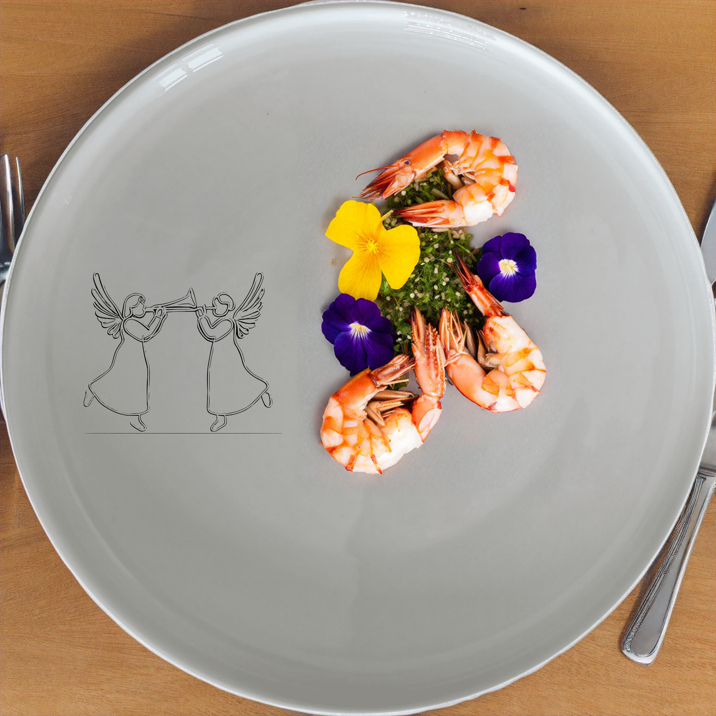 The Angels Trumpet Dinnerware Set of 12 - Range 2 brings a touch of celestial charm to your dining table, perfect for special occasions and everyday elegance.