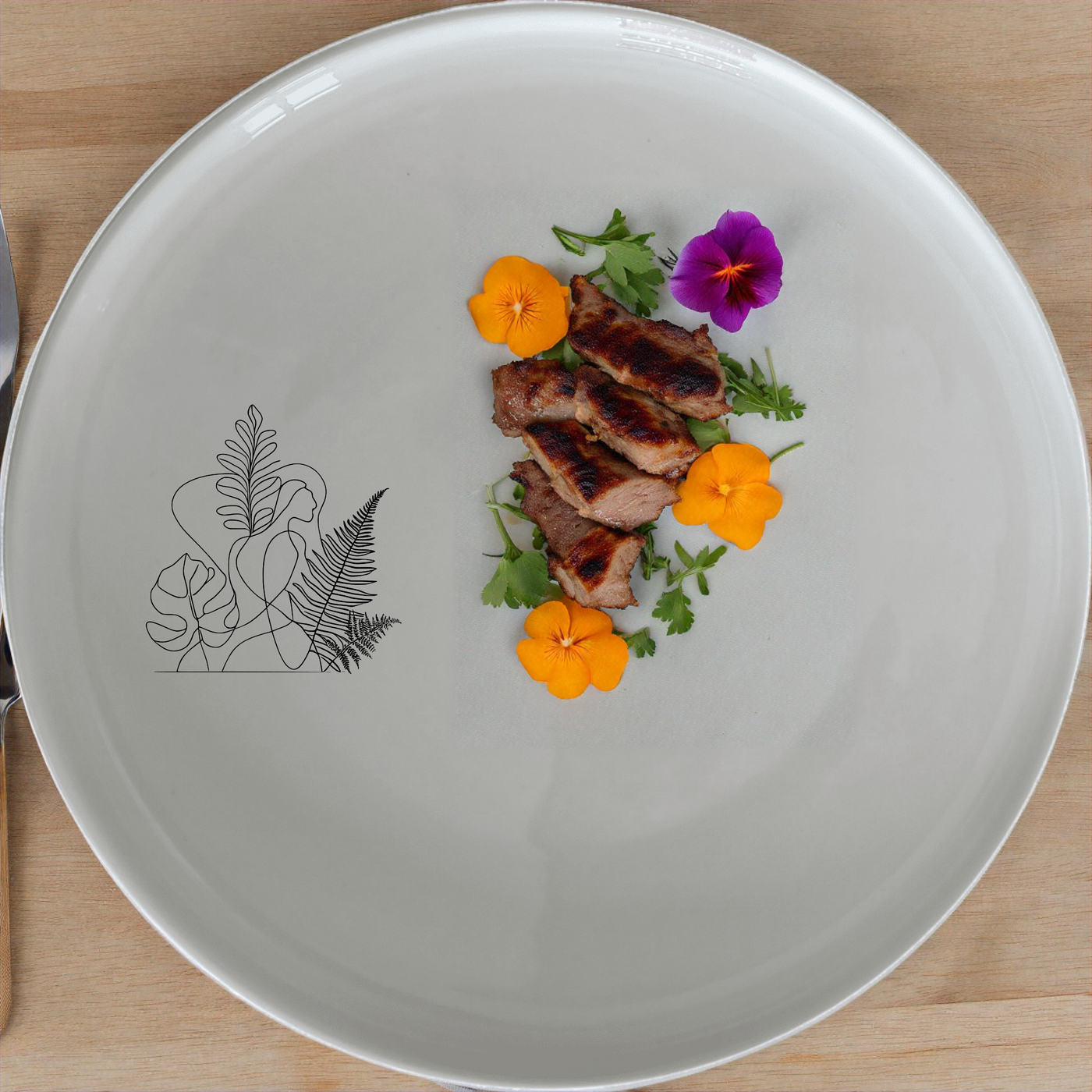 The Aroids Ferns Layered Ecosystem Dinnerware Set of 12 - Range 1 brings nature-inspired elegance to your table, perfect for everyday meals or special occasions.