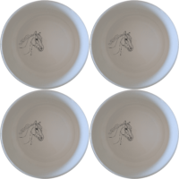 Artistic Horse Bowl Set of 4 - Range 1 is a stylish and versatile addition to your kitchen. These elegant bowls feature a minimalist design with a subtle horse illustration, perfect for both everyday use and special occasions.