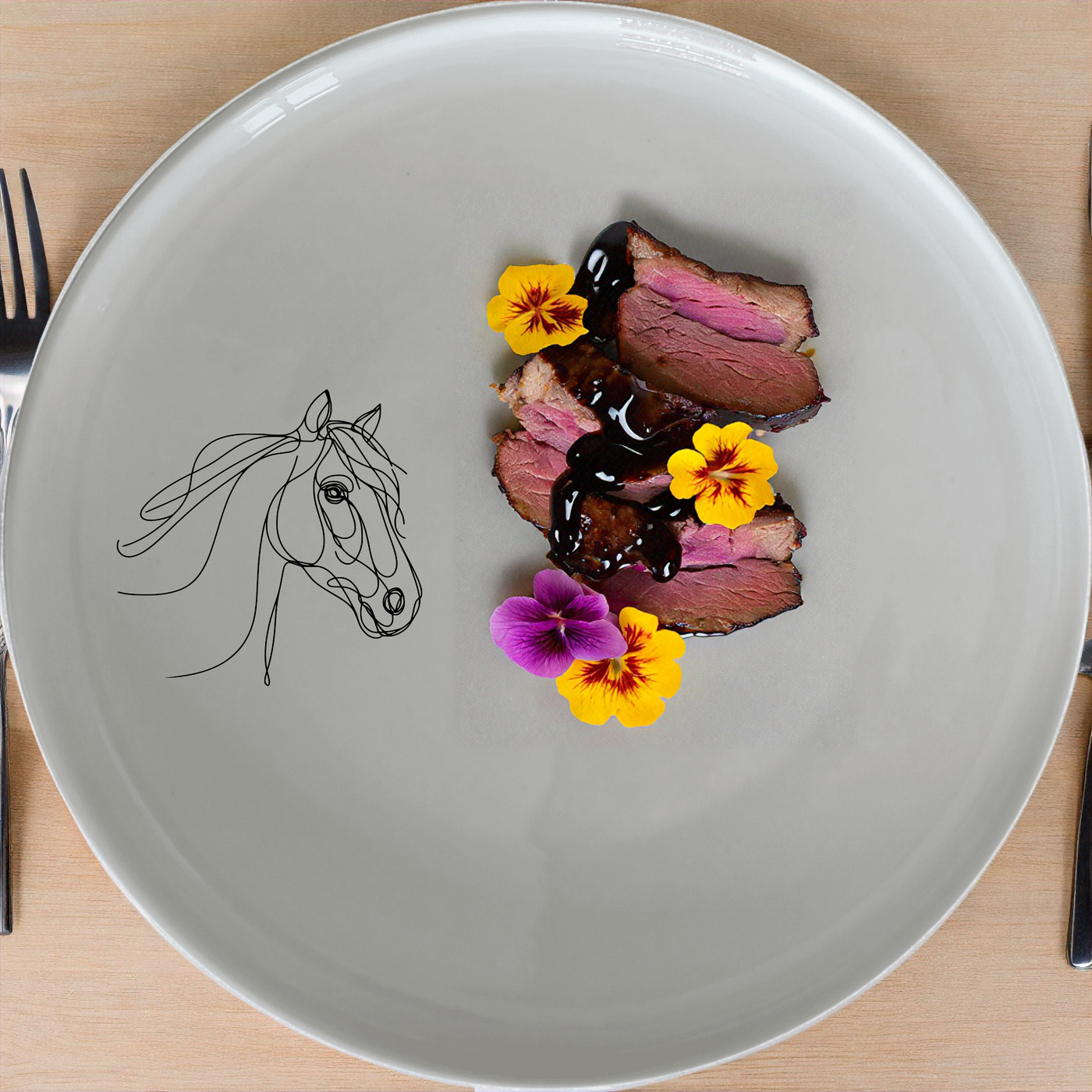 Artistic Horse Side Plate Set of 4 - Range 1 adds a touch of elegance to any dining table. Perfect for everyday use or special occasions.