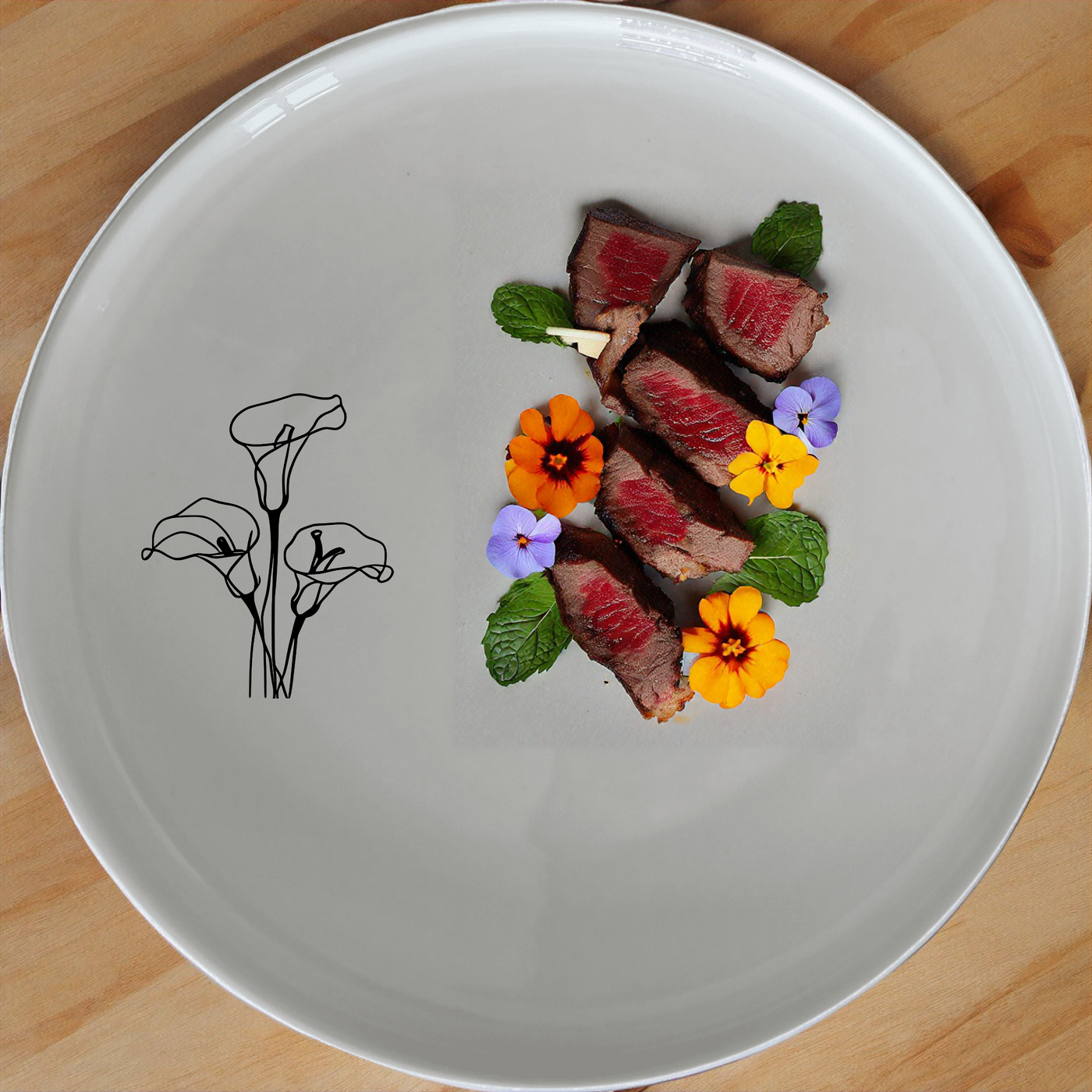 Arum Lilies Dinnerware Set of 12 - Range 1 is a beautifully designed ceramic set featuring elegant lilies, perfect for any dining occasion.