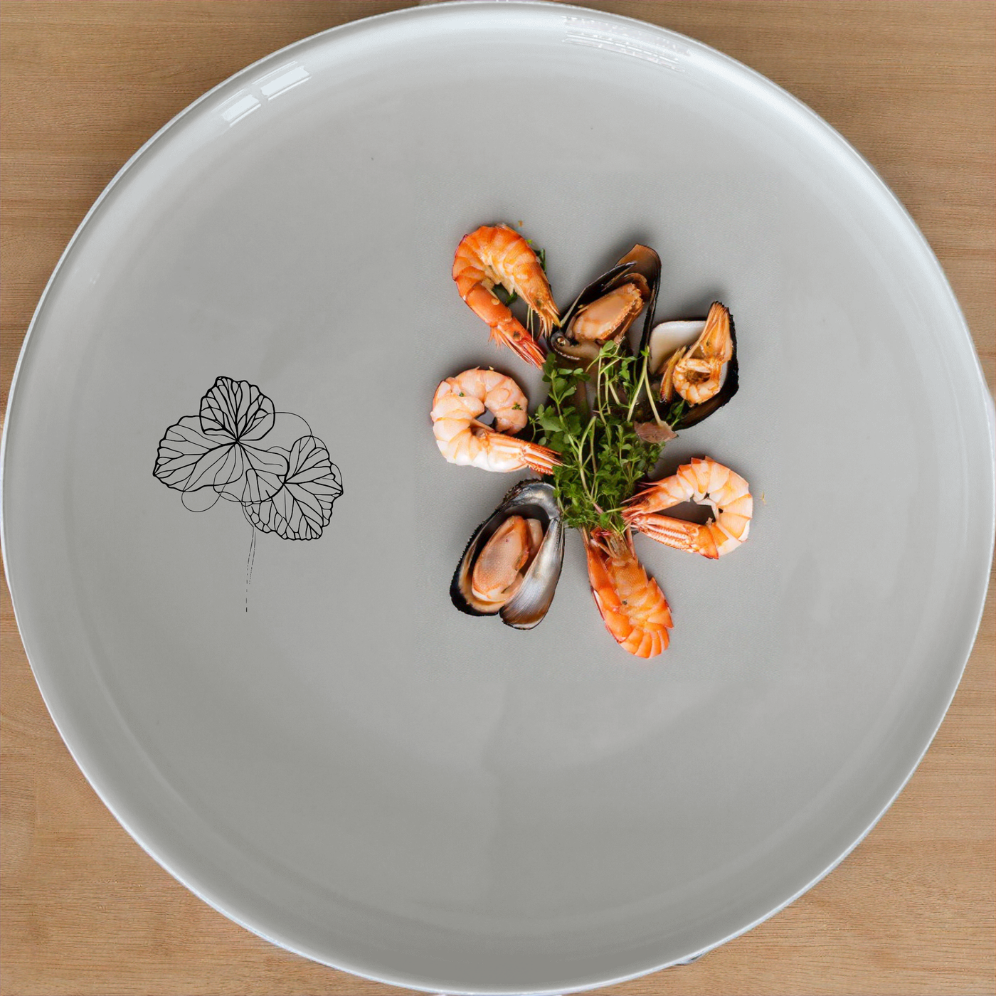 The Begonia Maculata Dinnerware Set of 12 - Range 3 features elegant ceramic plates and bowls with a delicate botanical design, perfect for any dining occasion.