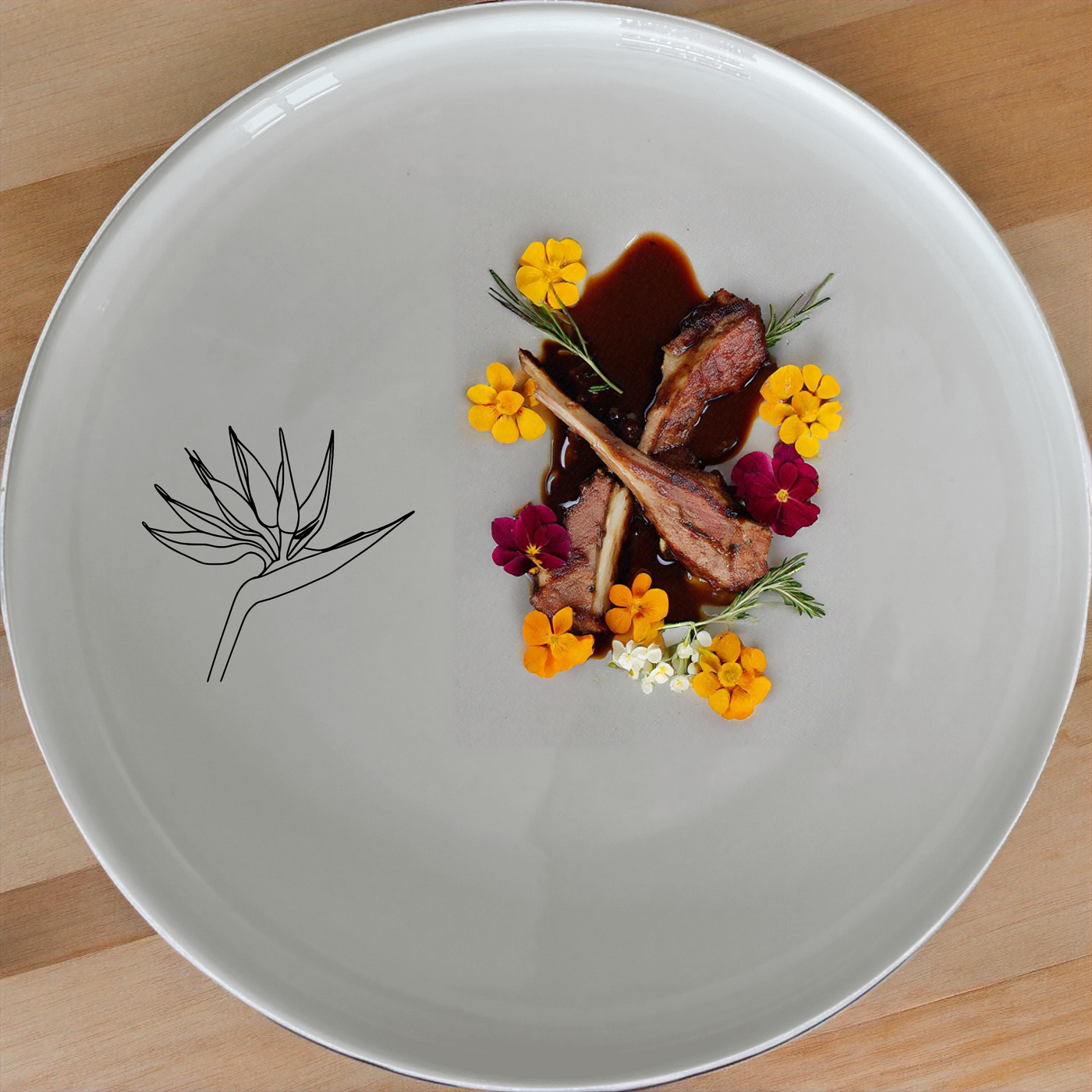 The Bird of Paradise Dinnerware Set of 12 - Range 2 features a delicate bird motif, perfect for adding a touch of nature to your dining experience.