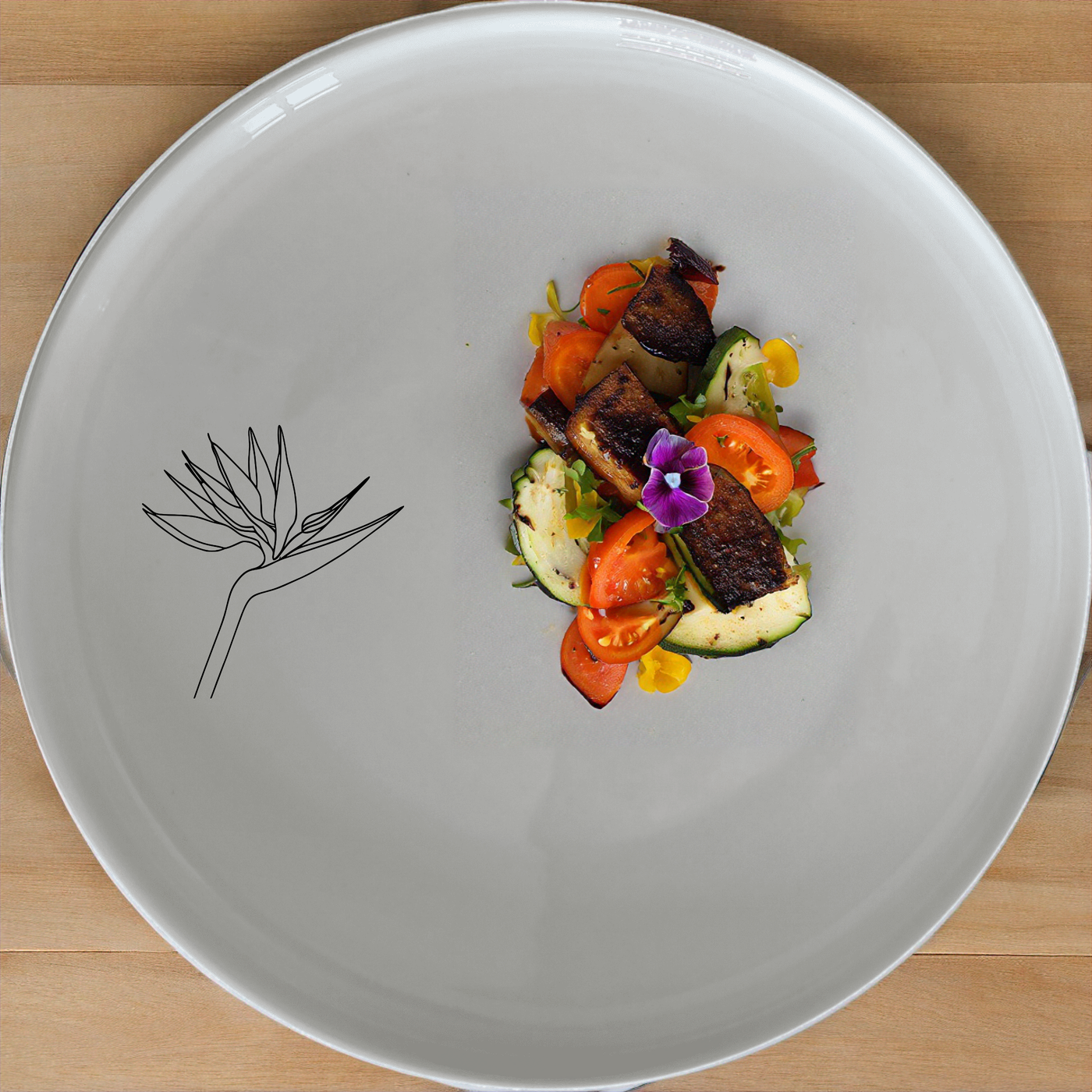 Bird of Paradise Dinnerware Set of 12 - Range 4 is a stunning collection of ceramic plates and bowls featuring elegant bird motifs, perfect for any dining occasion.