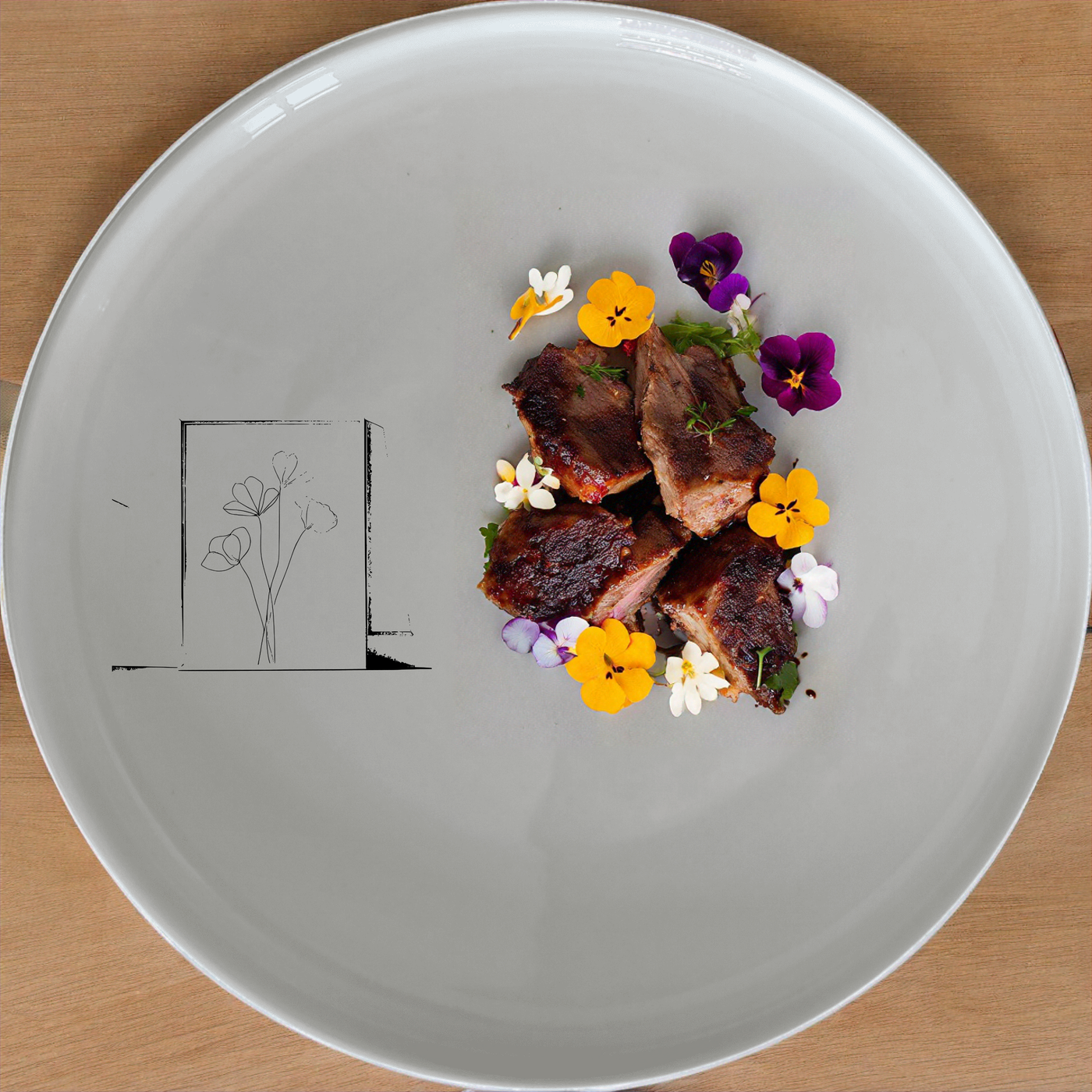 Botanical Pressed Flowers Dinnerware Set of 12 - Range 2 is a stunning collection of ceramic plates and bowls that bring nature to your table.