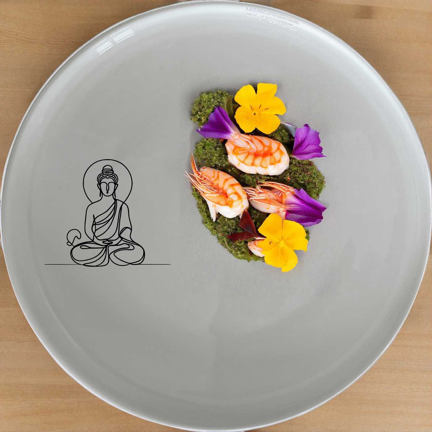 Budist Imagery Dinnerware Set of 12 - Range 3 is a beautifully designed set that brings tranquility and elegance to your dining experience.