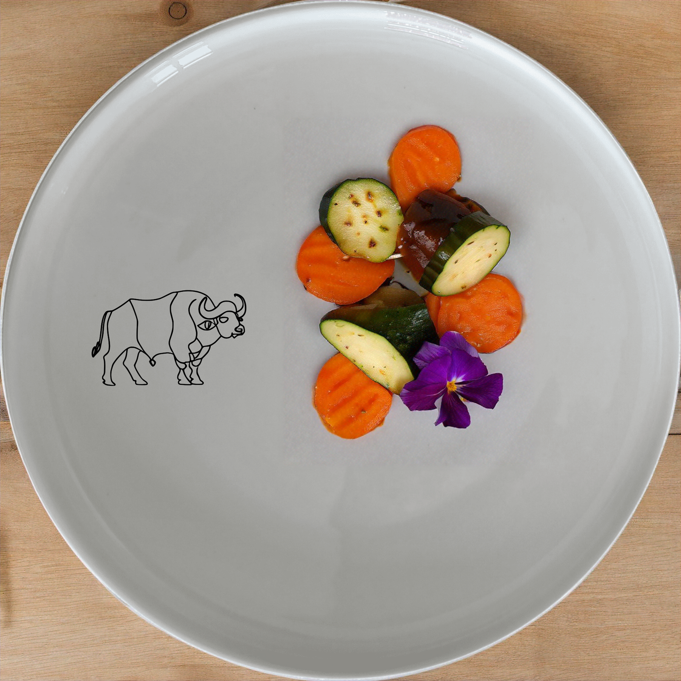 The Buffalo Silhouette Dinnerware Set of 12 - Range 2 features a striking silhouette design, perfect for modern dining and everyday use.