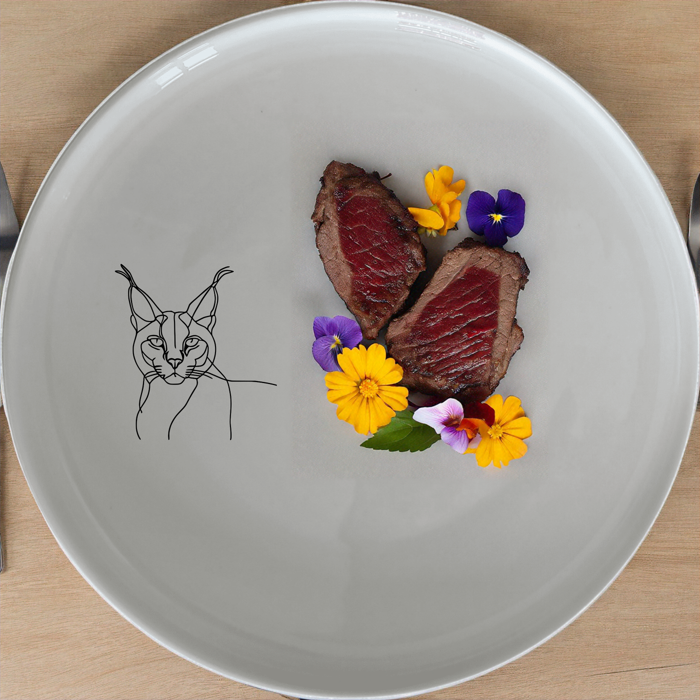 Caracal Ears Tufted Feline Dinnerware Set of 12 - Range 4 offers a unique and stylish addition to your dining collection, perfect for any cat enthusiast.
