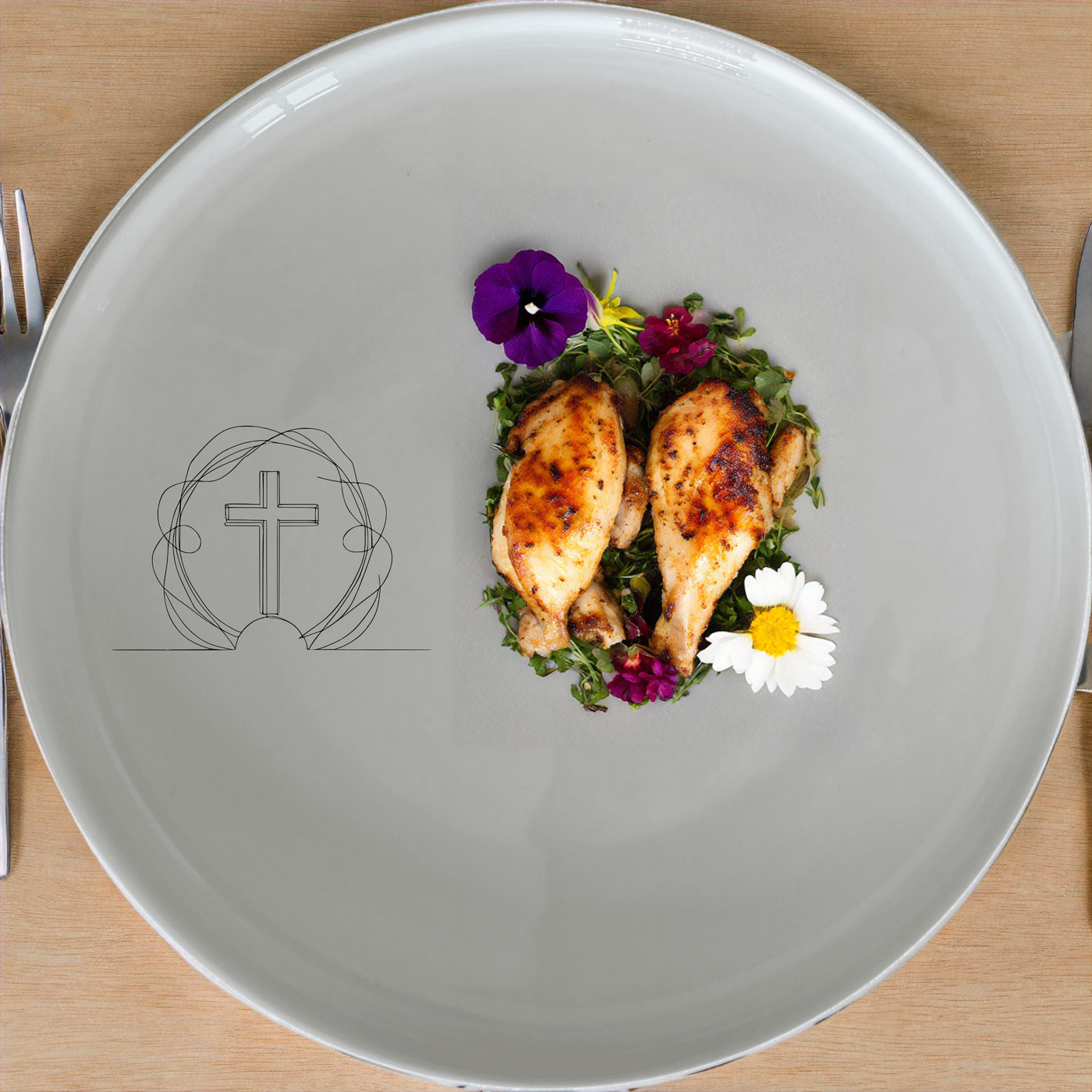 Christian Easter Dinnerware Set of 12 - Range 4 is a beautifully designed set perfect for your festive gatherings. This elegant set includes dinner plates, side plates, and bowls, all featuring a delicate Easter motif. Ideal for both everyday use and special occasions.