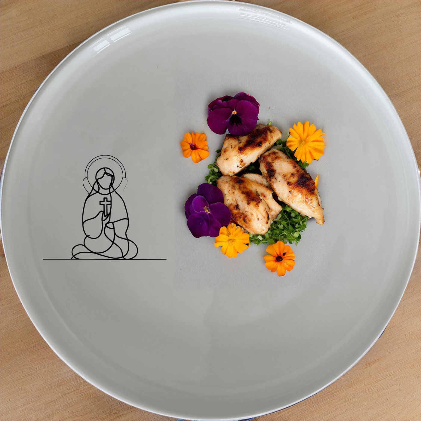 Discover the Christian Imagery Dinnerware Set of 12 - Range 3, a beautifully designed set featuring subtle religious artwork perfect for everyday use or special occasions.