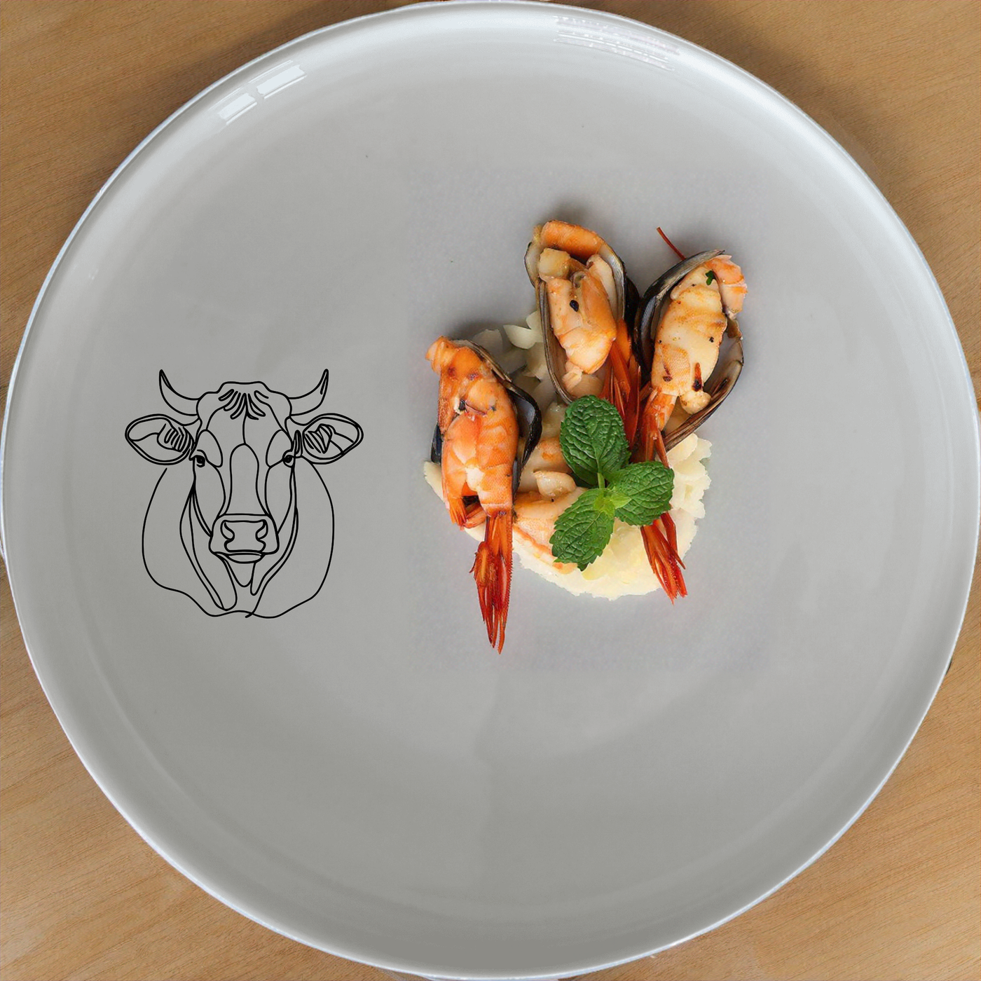 The Curvey Fat Jersey Cows Dinnerware Set of 12 - Range 1 is a charming and stylish addition to any dining table, perfect for everyday use or special occasions.