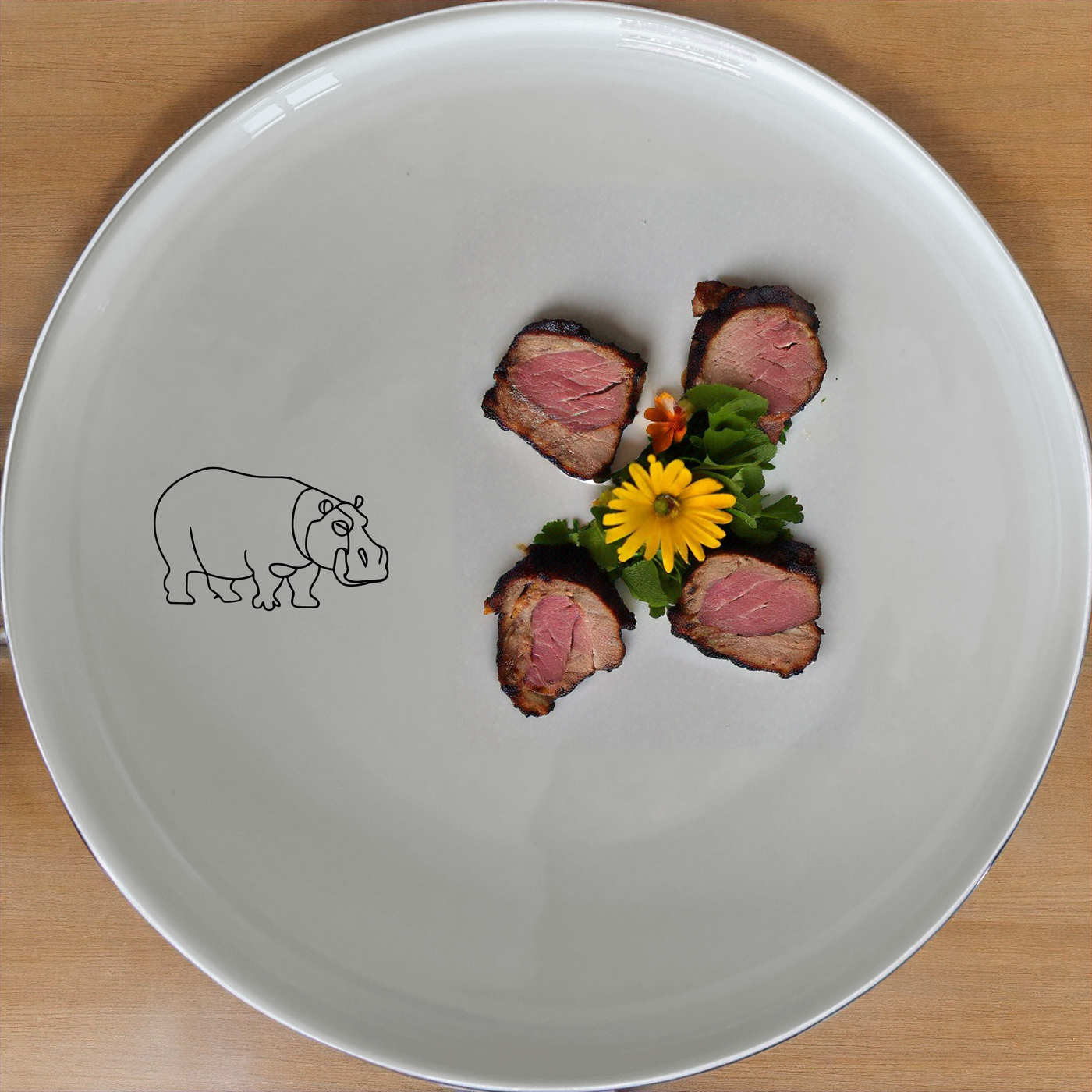 The Curvey Sillohuette Hippo Dinnerware Set of 12 - Range 3 features a stylish silhouette design with a charming hippo motif, perfect for modern dining.