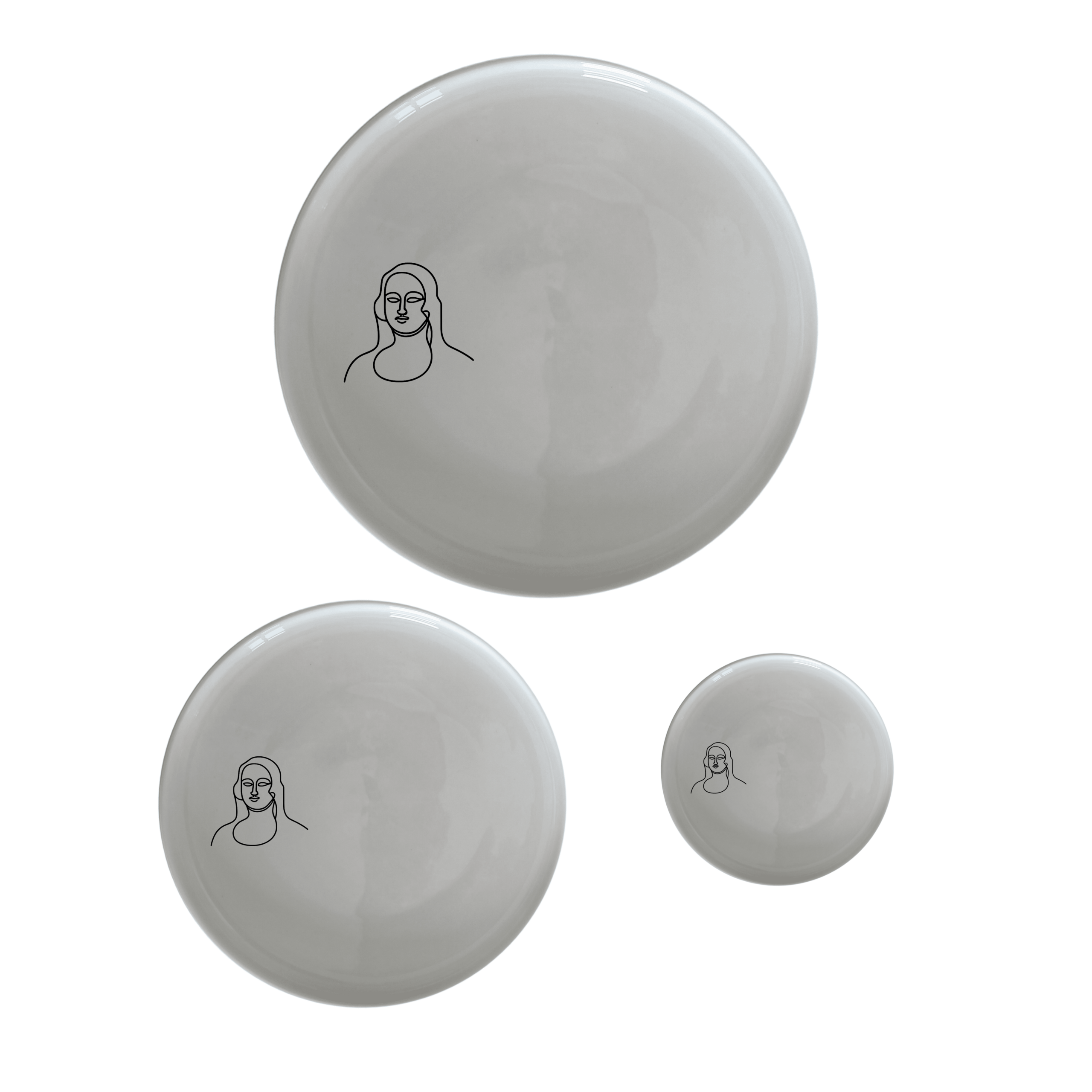 The Curvy Fat Mona Lisa Face Dinnerware Set of 12 - Range 4 brings artistic flair to your dining table with its unique design and elegant presentation.