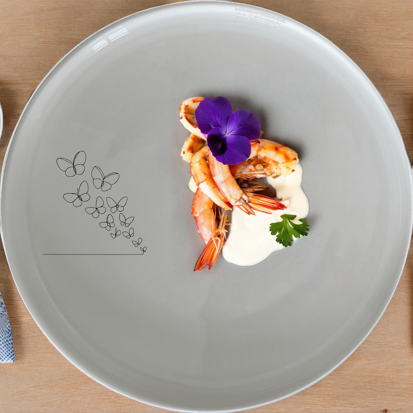 Delicate Butterflies Dinnerware Set of 12 - Range 1 features elegant butterfly designs on white ceramic plates, bowls, and side plates for a sophisticated dining experience.