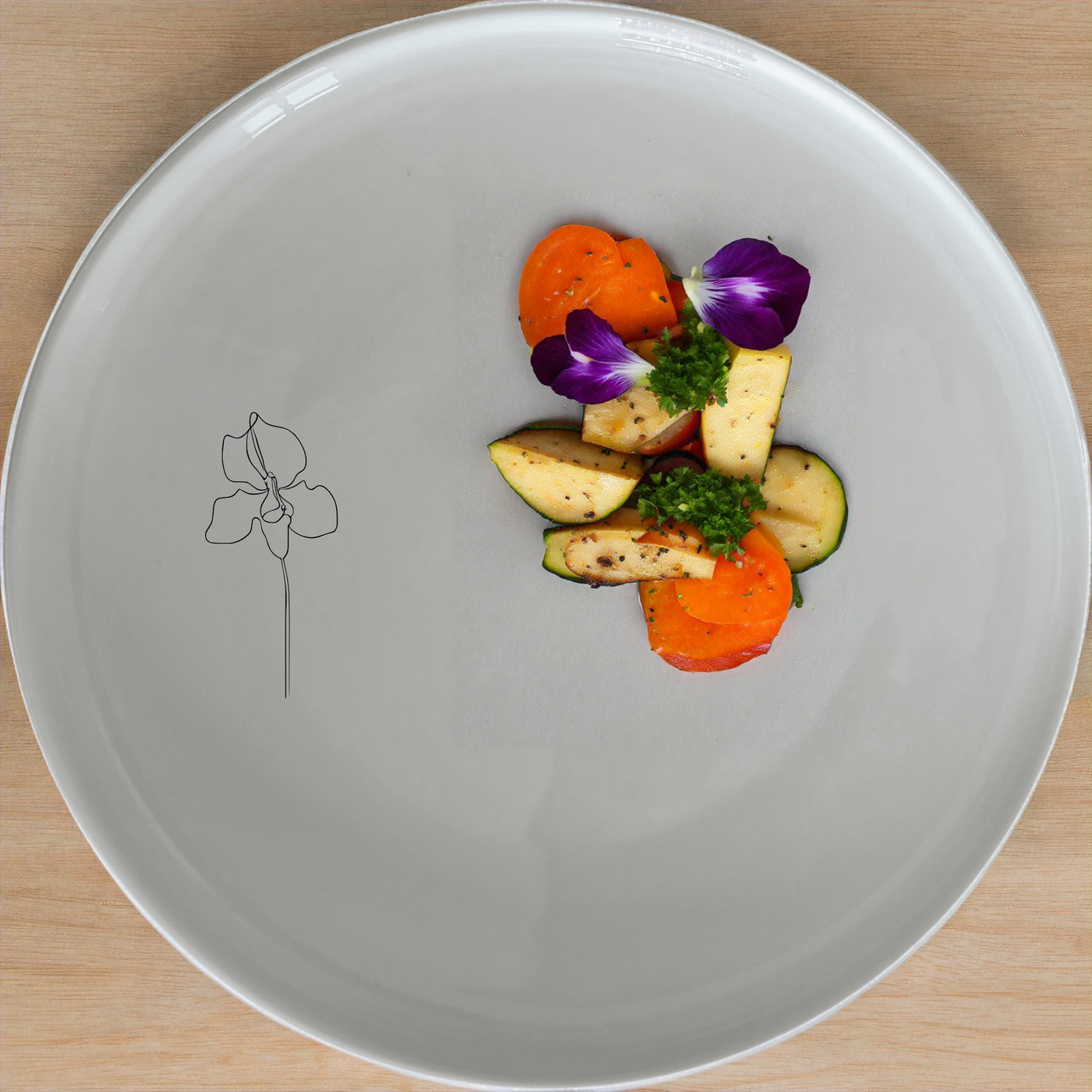 The Delicate Disa Flower Dinnerware Set of 12 - Range 4 combines minimalist design with timeless elegance, perfect for any dining occasion.