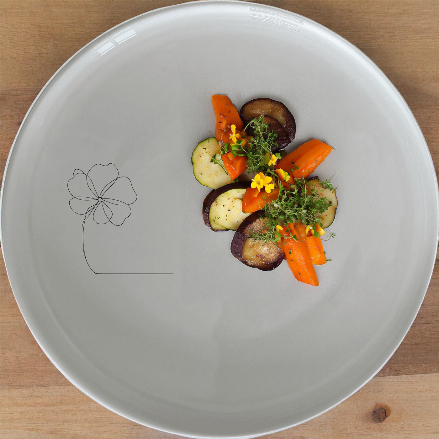 The Delicate Flower Petals Dinnerware Set of 12 - Range 1 brings a touch of nature to your dining table with its subtle floral design.