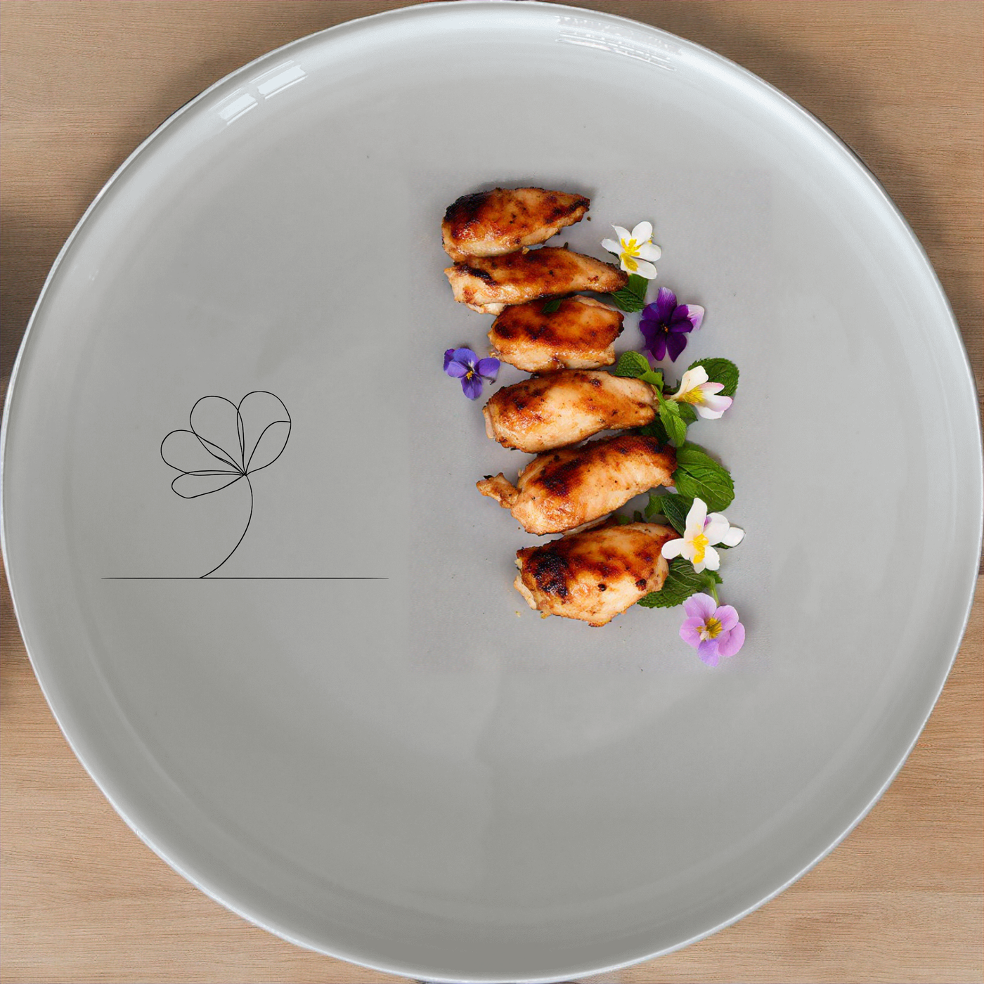 The Delicate Flower Petals Dinnerware Set of 12 - Range 4 offers a sophisticated and minimalist design perfect for any dining occasion.