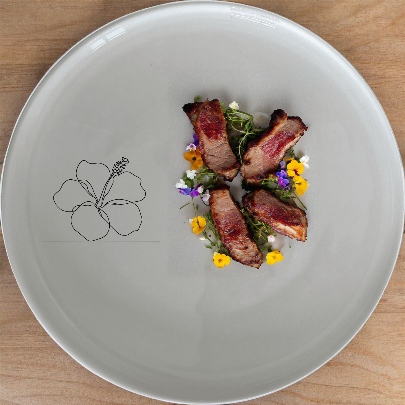 The Delicate Hibiscus Flower Dinnerware Set of 12 - Range 4 brings a touch of tropical elegance to your table, perfect for any occasion.