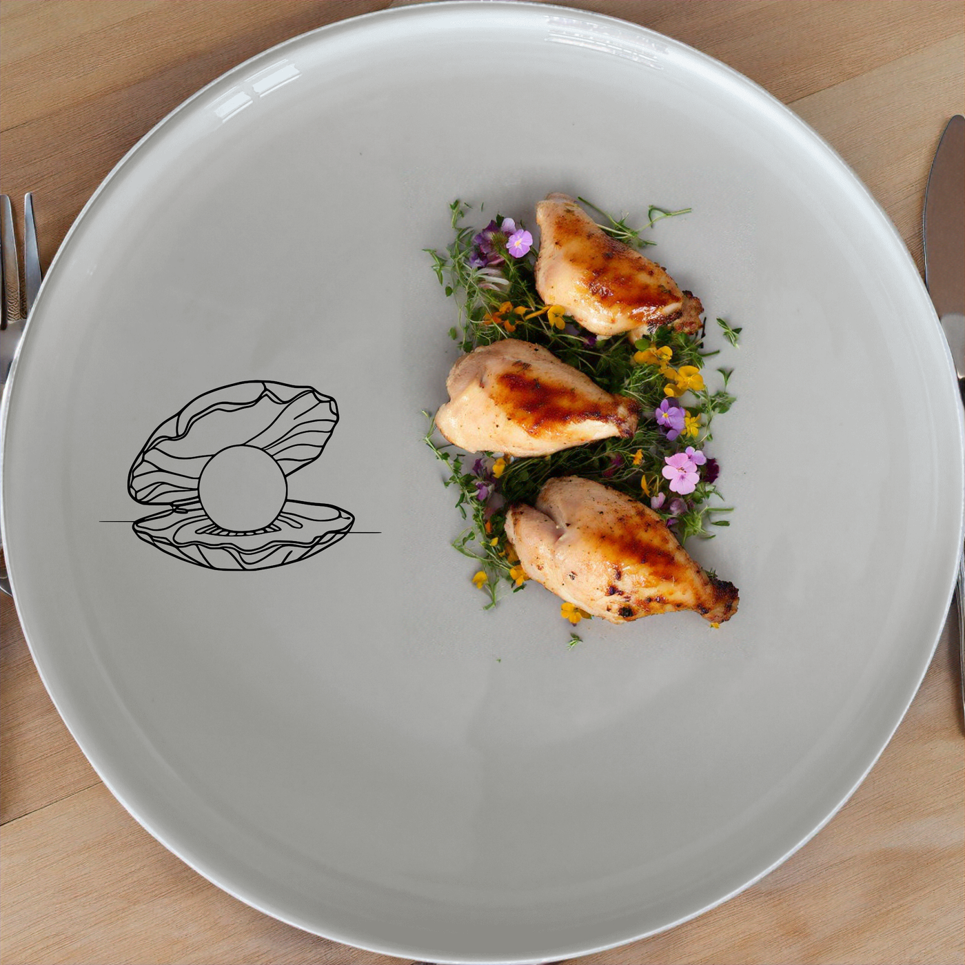 Delicate Pearl Oyster Dinnerware Set of 12 - Range 4 is a stunning collection of ceramic plates and bowls, perfect for any dining occasion.