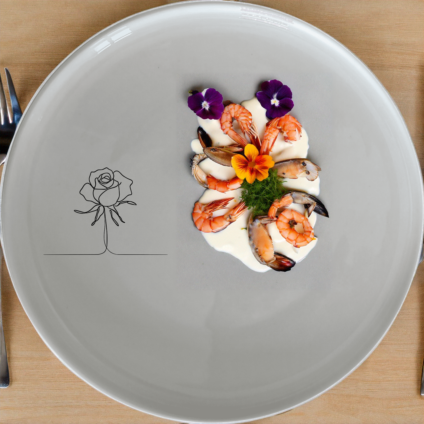 The Delicate Roses Dinnerware Set of 12 - Range 3 features a minimalist rose design, perfect for adding a touch of elegance to any dining occasion.