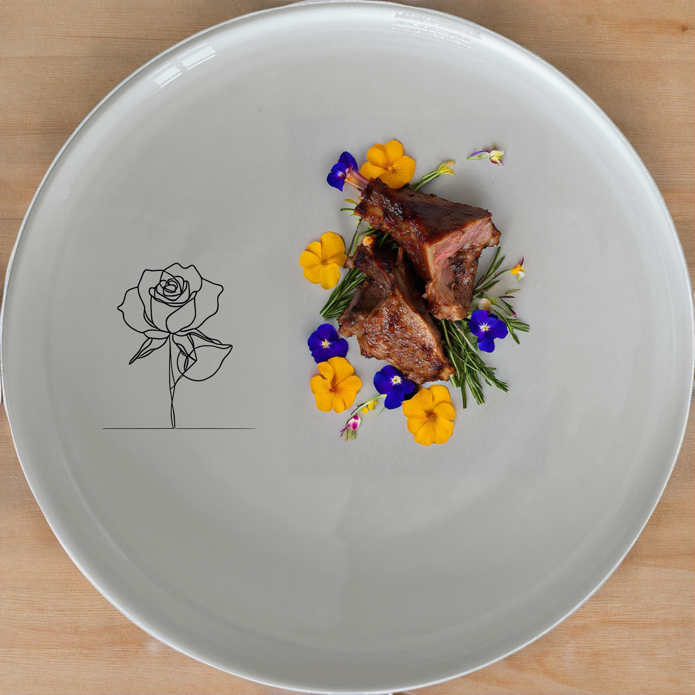 Delicate Roses Dinnerware Set of 12 - Range 4 is a stylish and elegant set perfect for any dining occasion. This set includes dinner plates, side plates, and bowls, all featuring a subtle rose design.