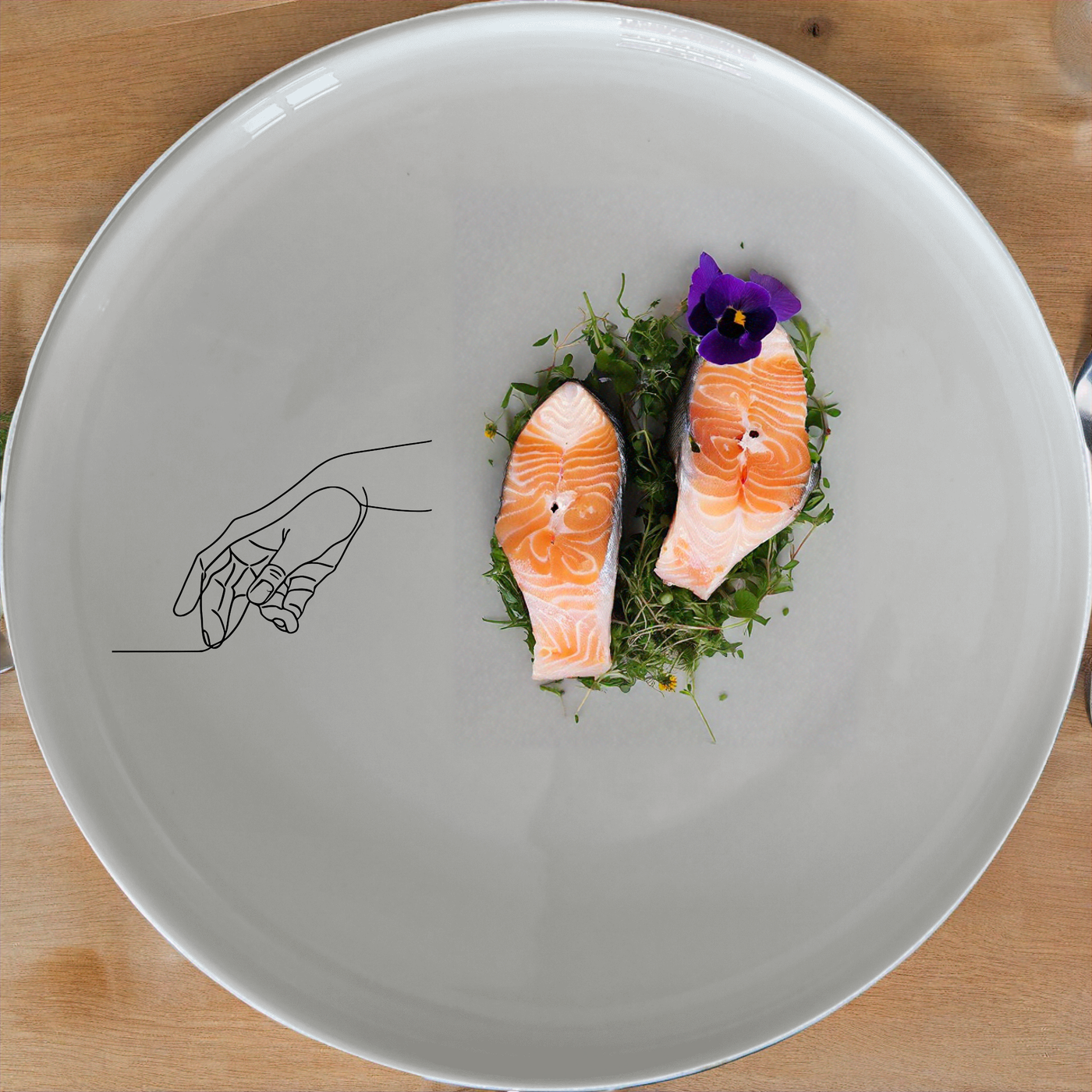 The Drawing Hand Dinnerware Set of 12 - Range 1 combines modern design with timeless elegance, perfect for any dining occasion.