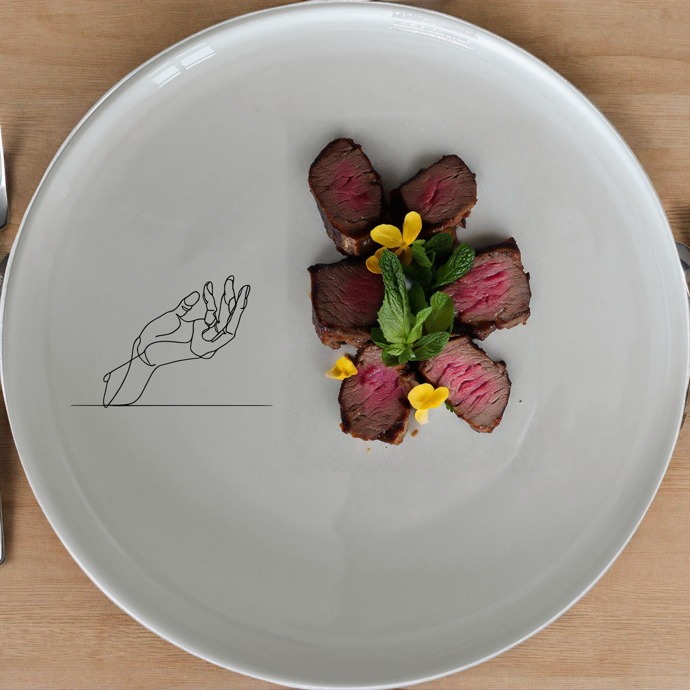 The Drawing Hand Dinnerware Set of 12 - Range 4 combines modern design with timeless elegance, perfect for any dining occasion.