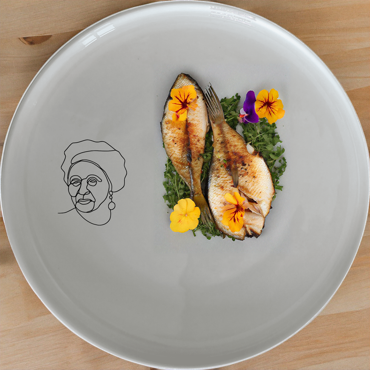 The Face Old African Woman Dinnerware Set of 12 - Range 1 is a stunning collection of ceramic plates and bowls featuring an elegant portrait design. Perfect for any dining occasion.