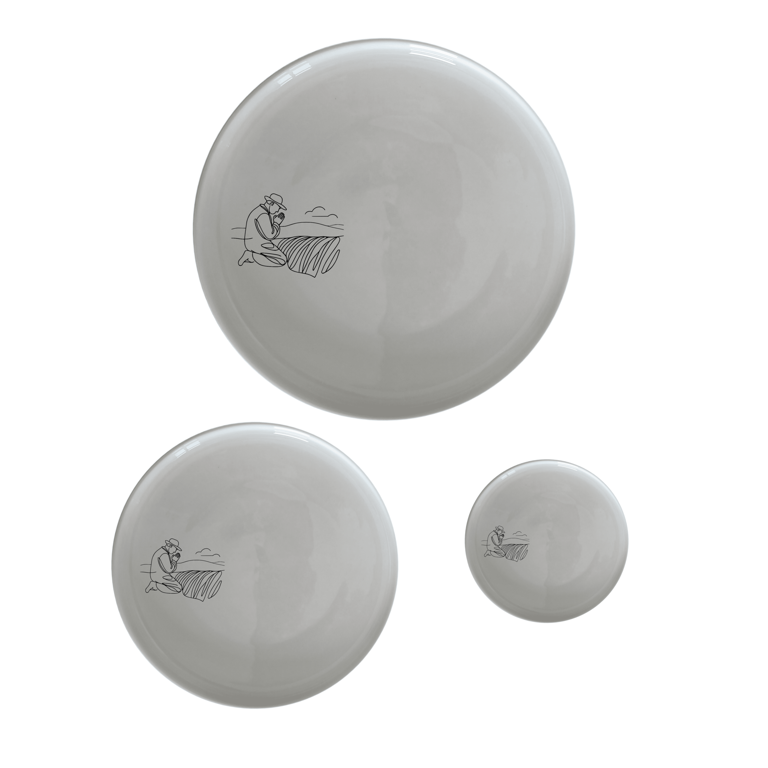 Farmer Praying Field Dinnerware Set of 12 - Range 3 is a beautifully crafted ceramic set that brings a touch of rural charm to your dining table.